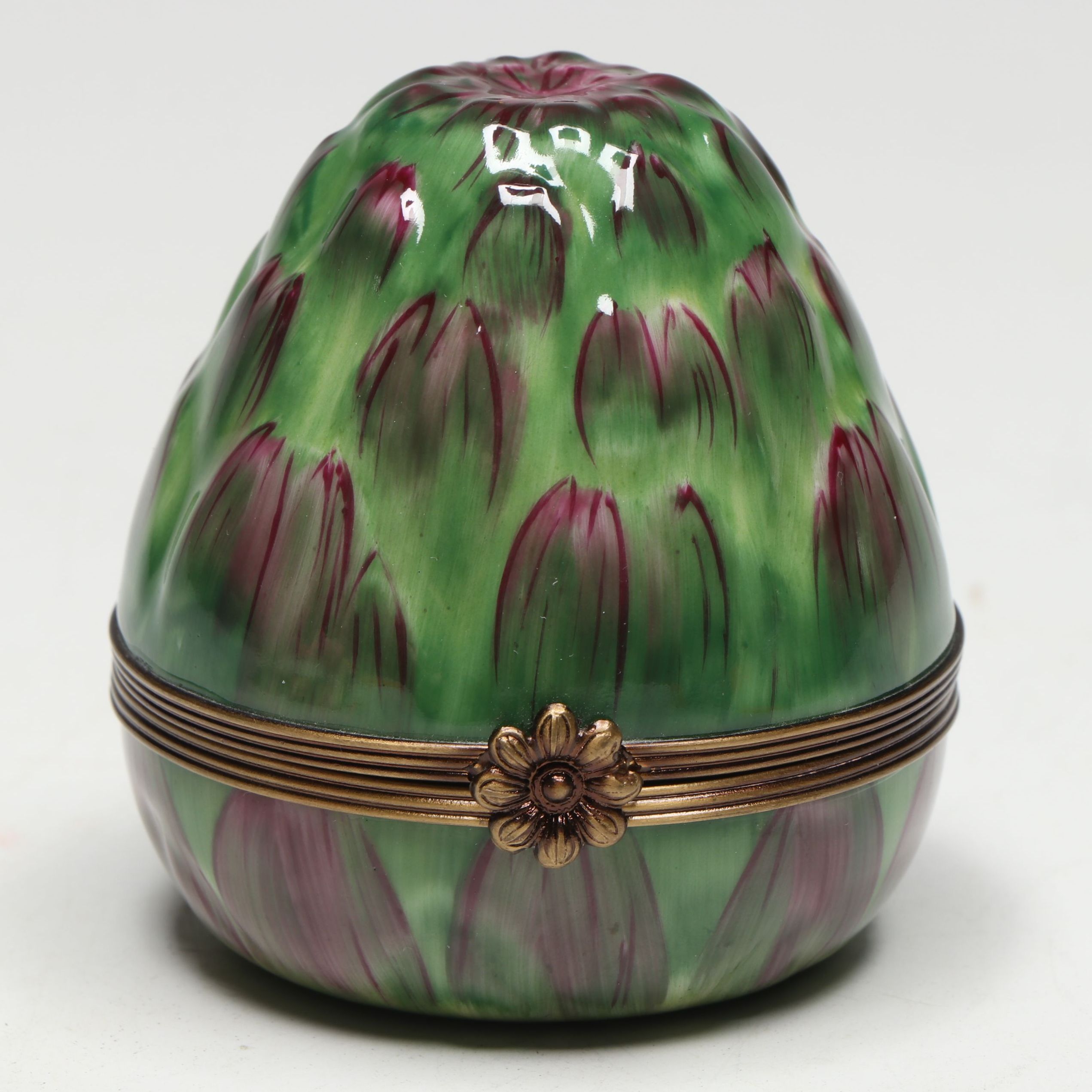 Parry Vieille Hand-Painted Porcelain Artichoke Limoges Box