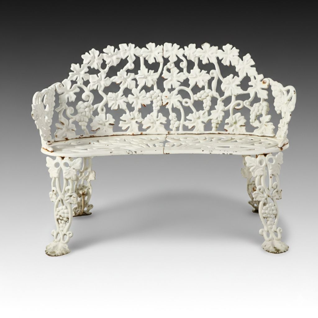 Victorian Painted Cast Iron Garden Bench