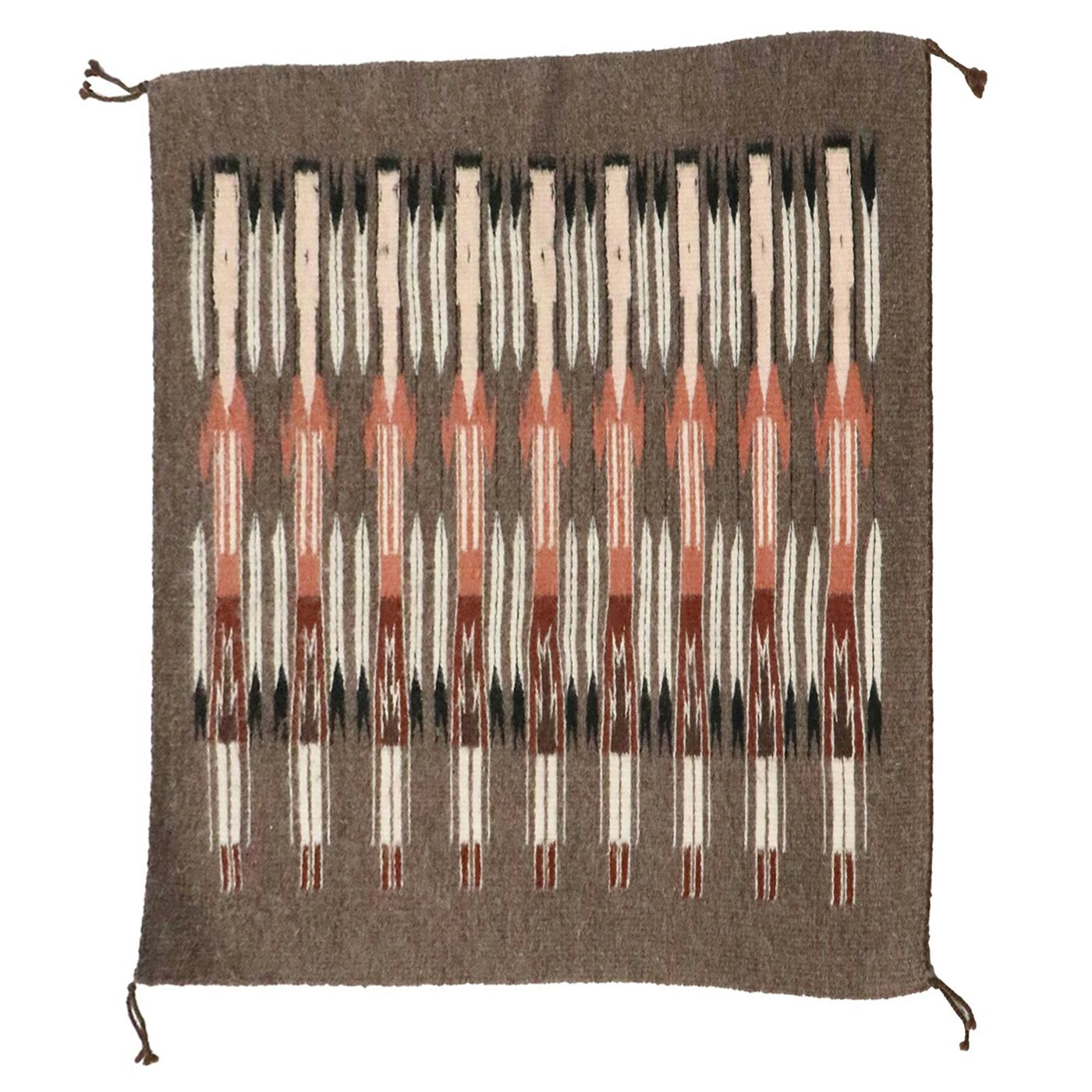 2' x 3' Handwoven Navajo Yei bi Chei Female Dancers Accent Rug