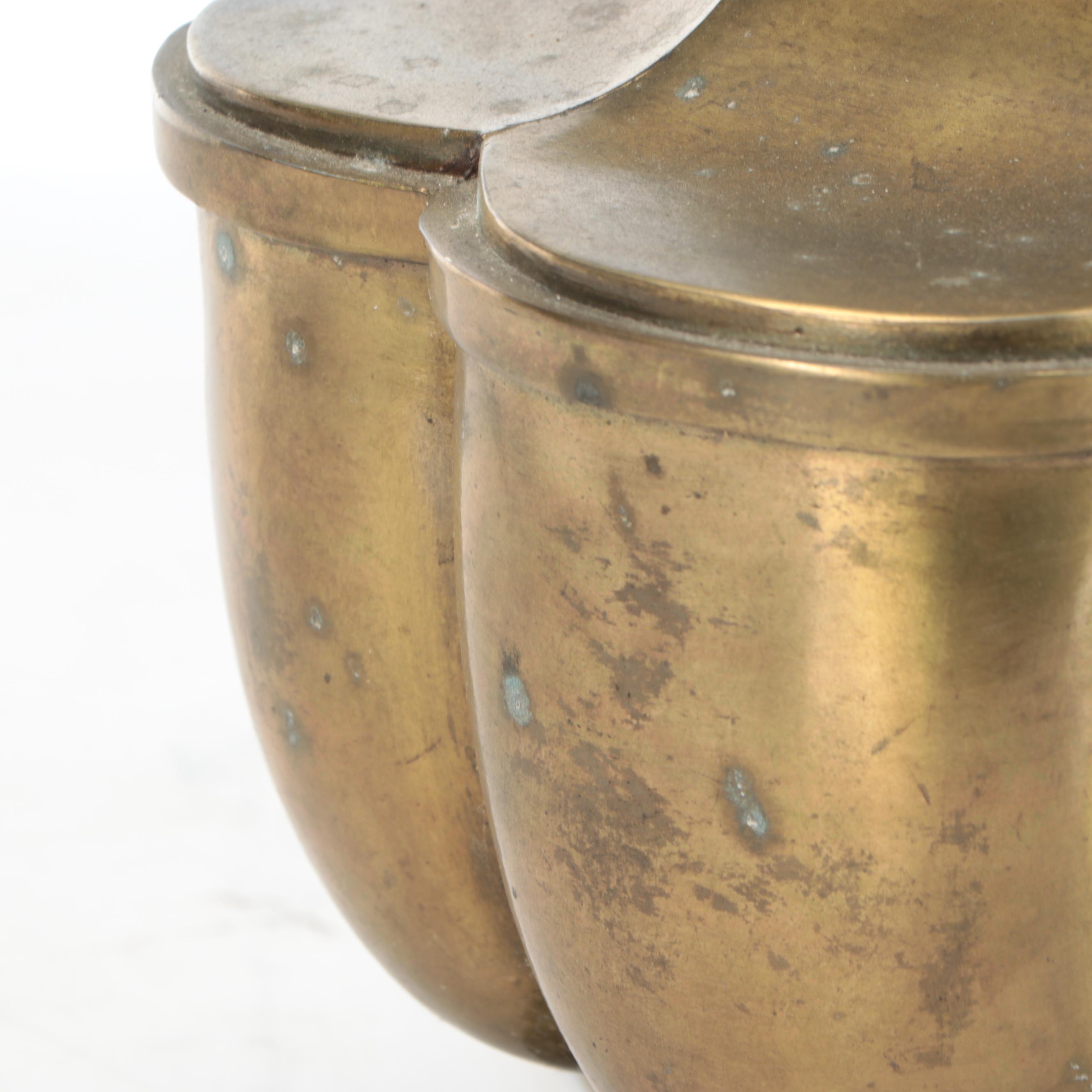 Chinese Brass Lobed Ginger Jar Table Lamp, Mid to Late 20th Century