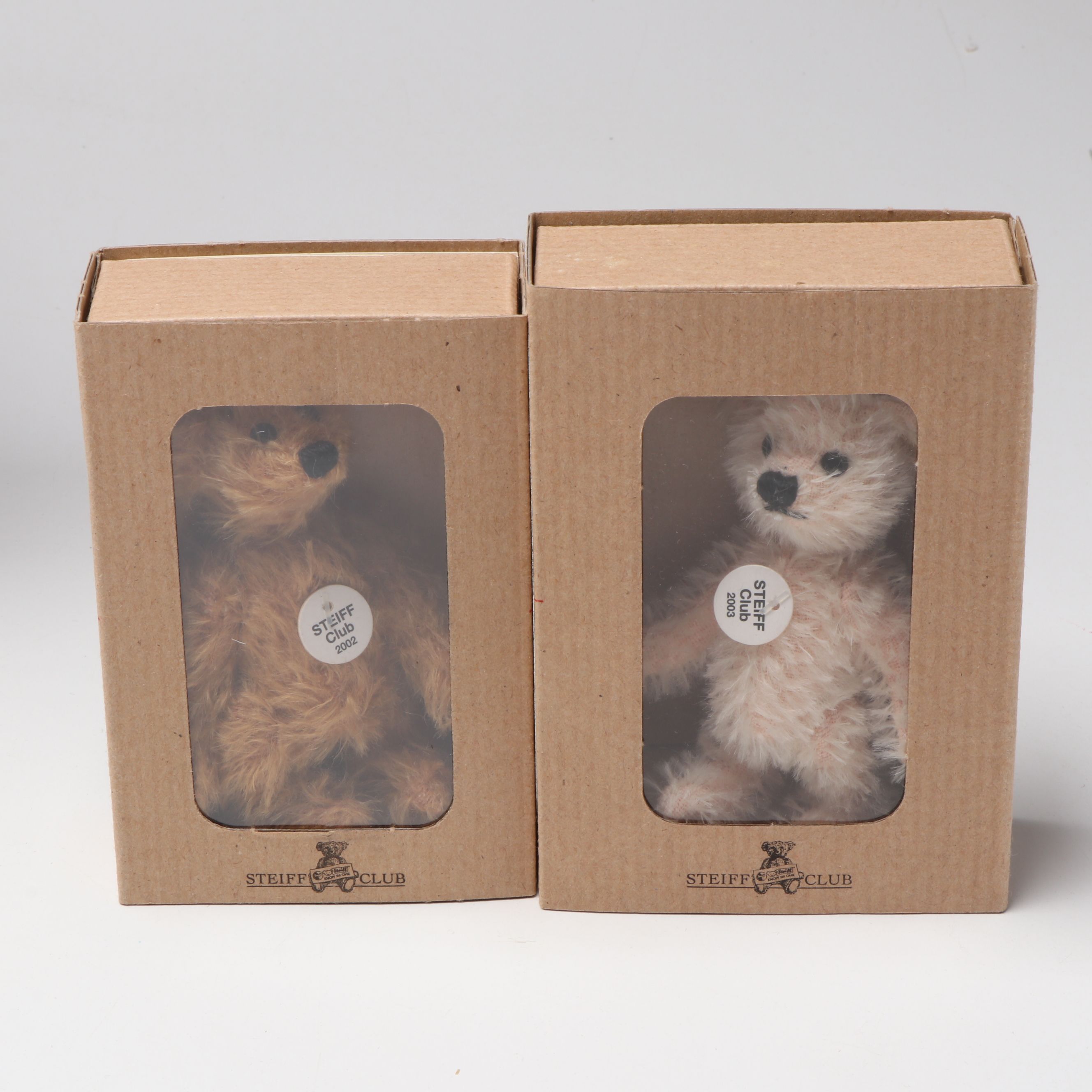 Steiff "Lavender Blue" Mohair Bear with Club Miniatures and Porcelain Figurines