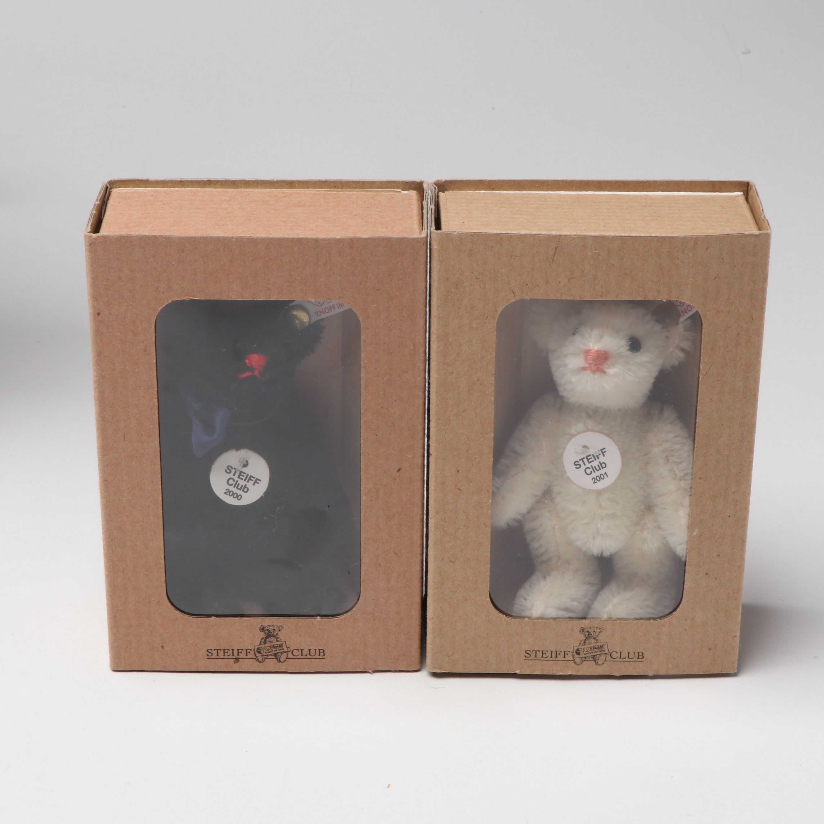 Steiff "Lavender Blue" Mohair Bear with Club Miniatures and Porcelain Figurines