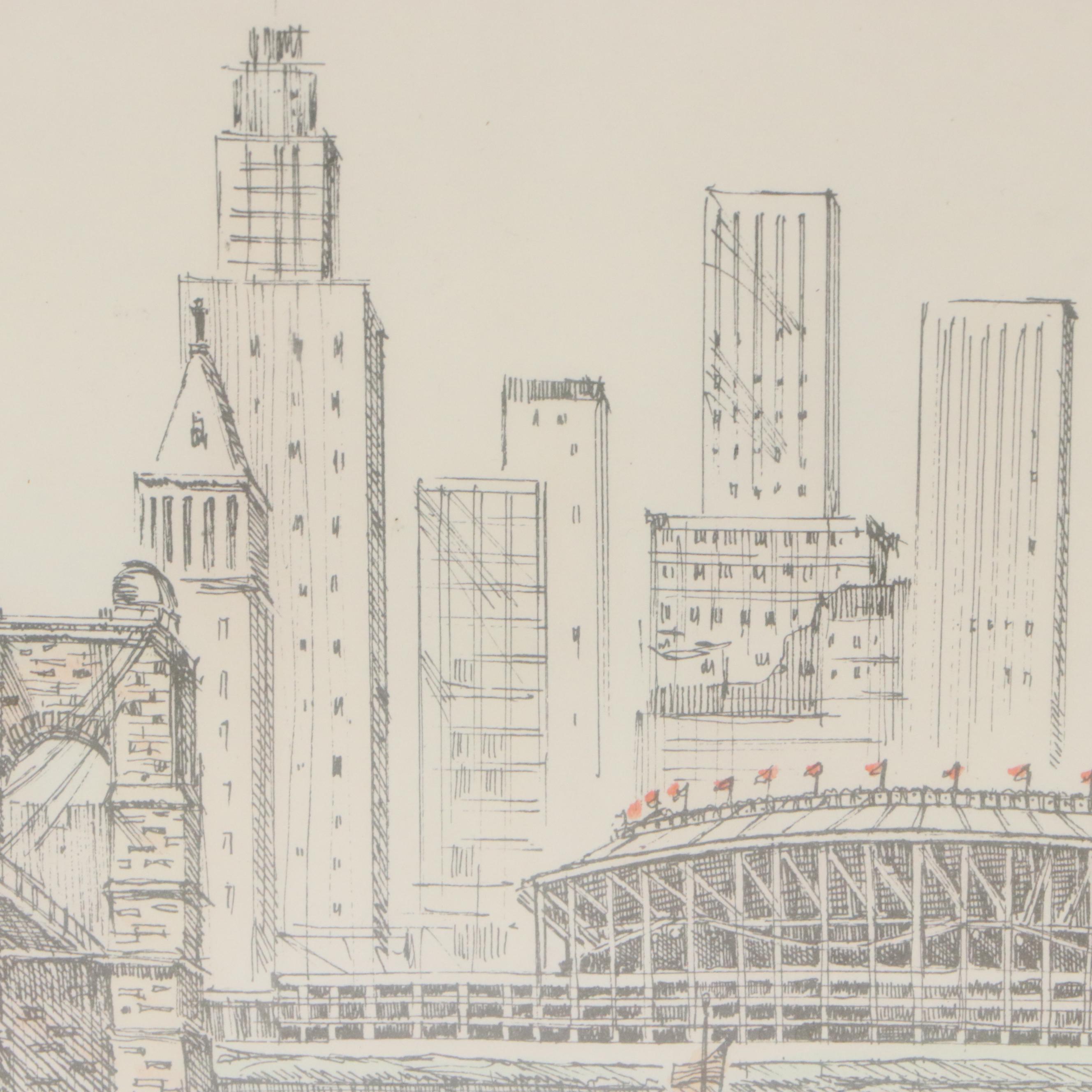 Cincinnati Cityscape Lithographs After Geneva South and Other Lithograph