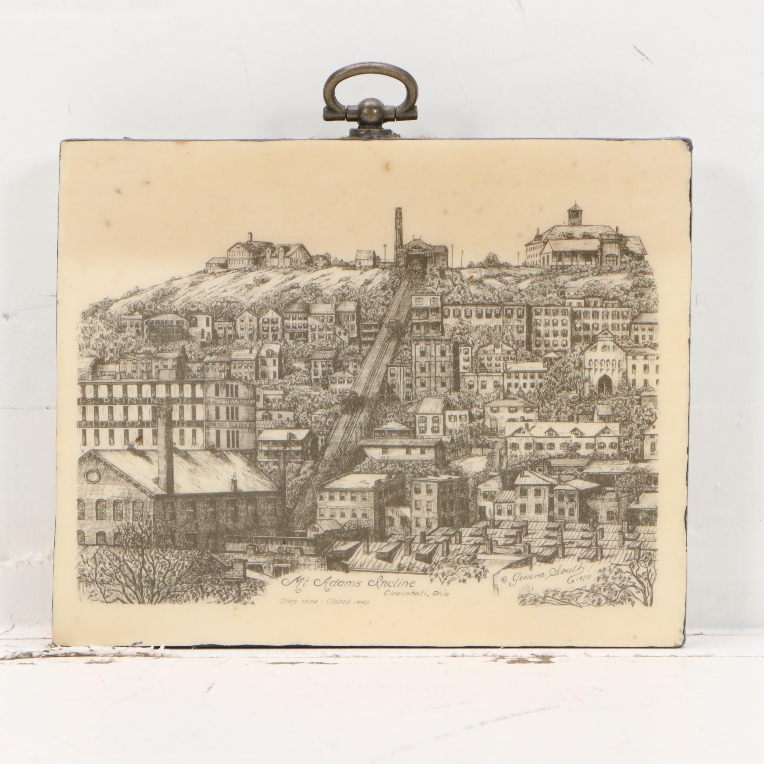 Cincinnati Cityscape Lithographs After Geneva South and Other Lithograph