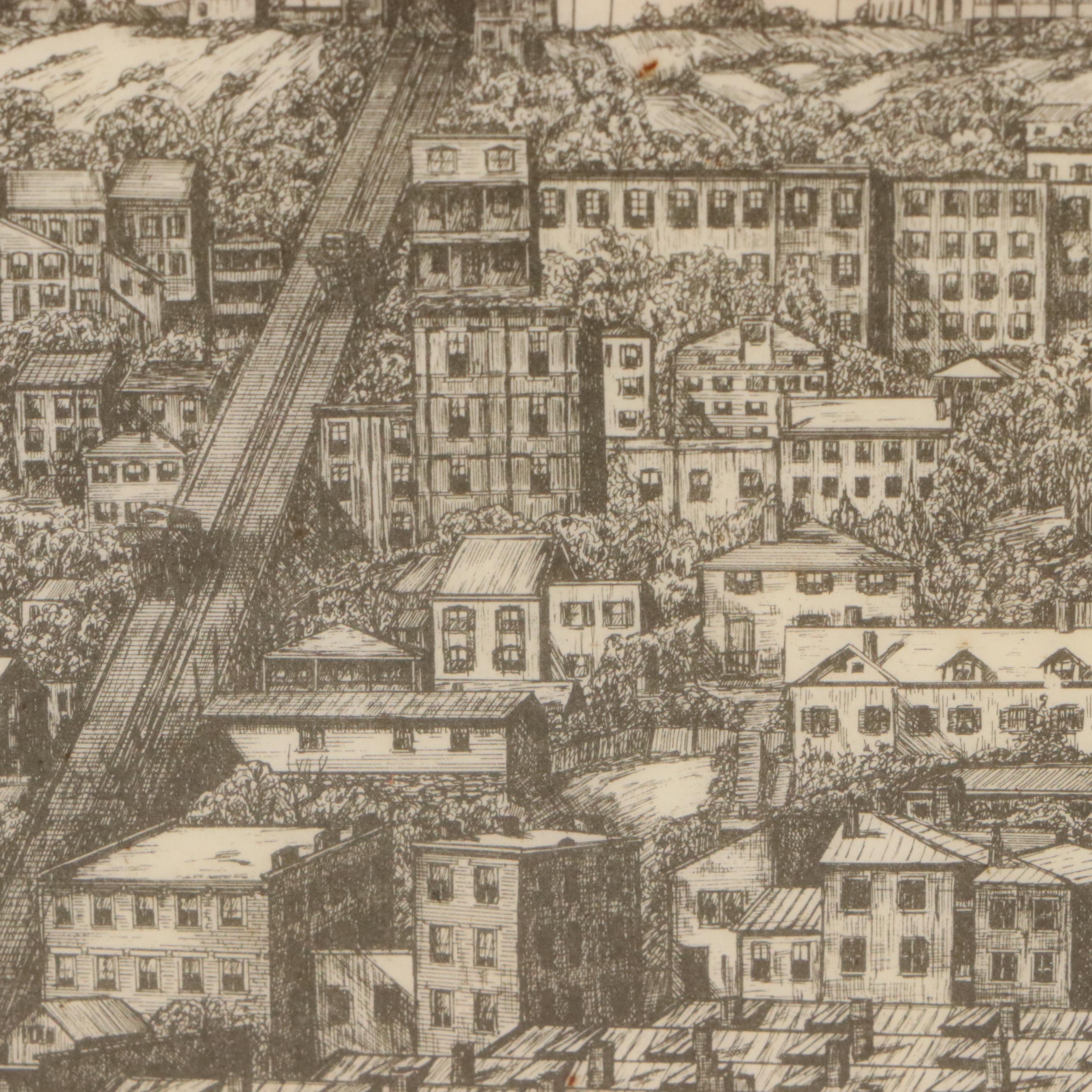 Cincinnati Cityscape Lithographs After Geneva South and Other Lithograph