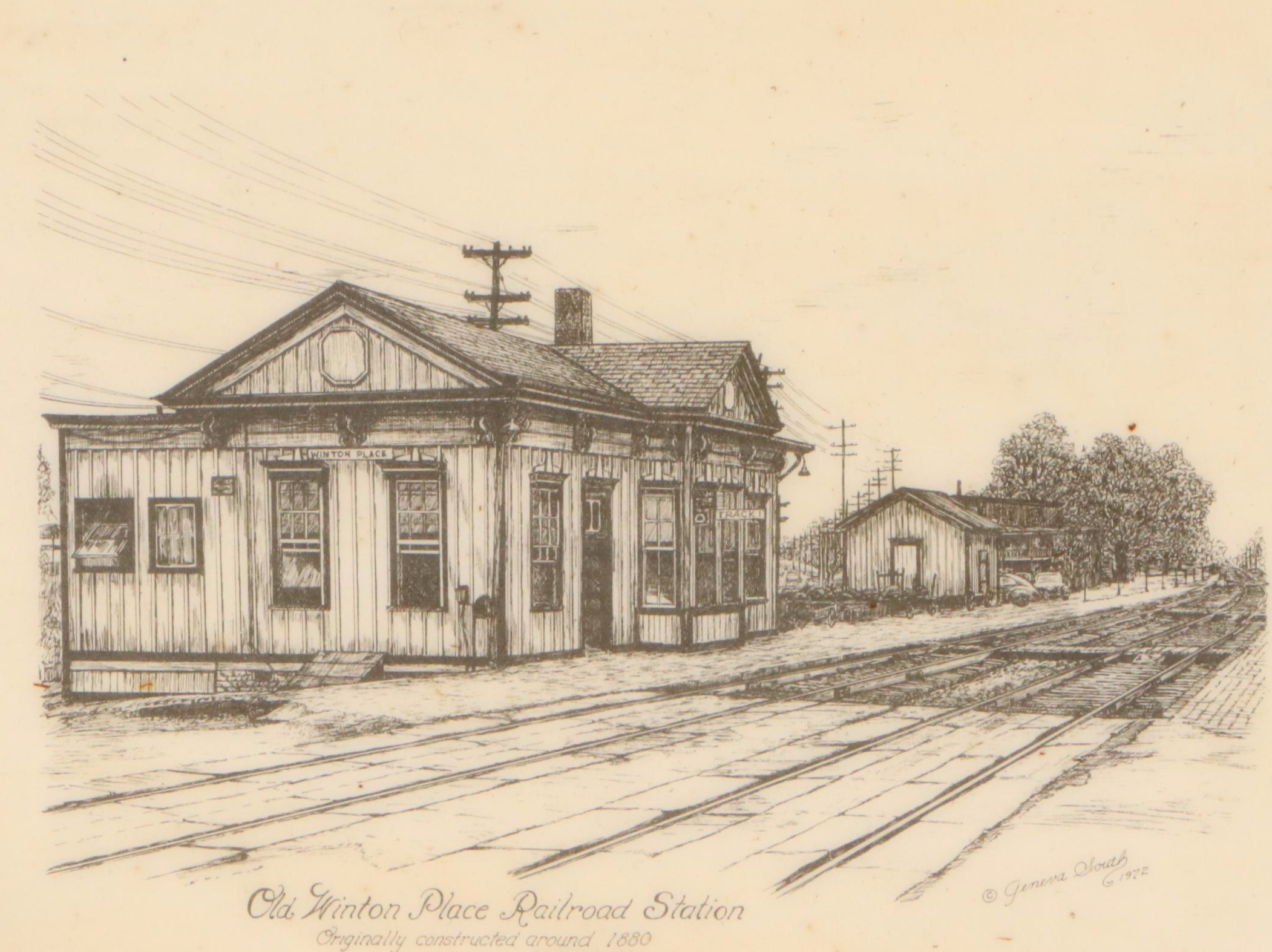 Cincinnati Cityscape Lithographs After Geneva South and Other Lithograph