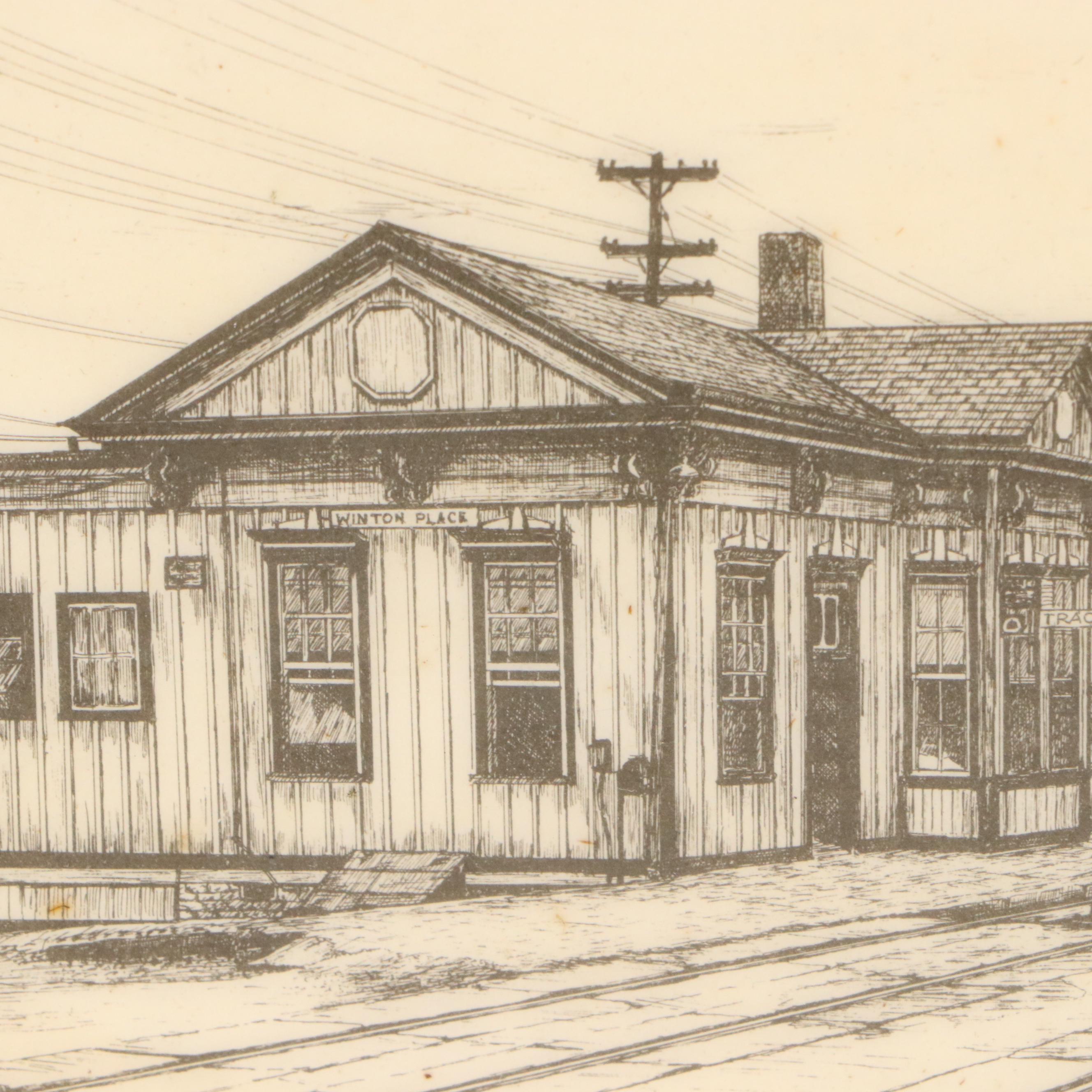 Cincinnati Cityscape Lithographs After Geneva South and Other Lithograph