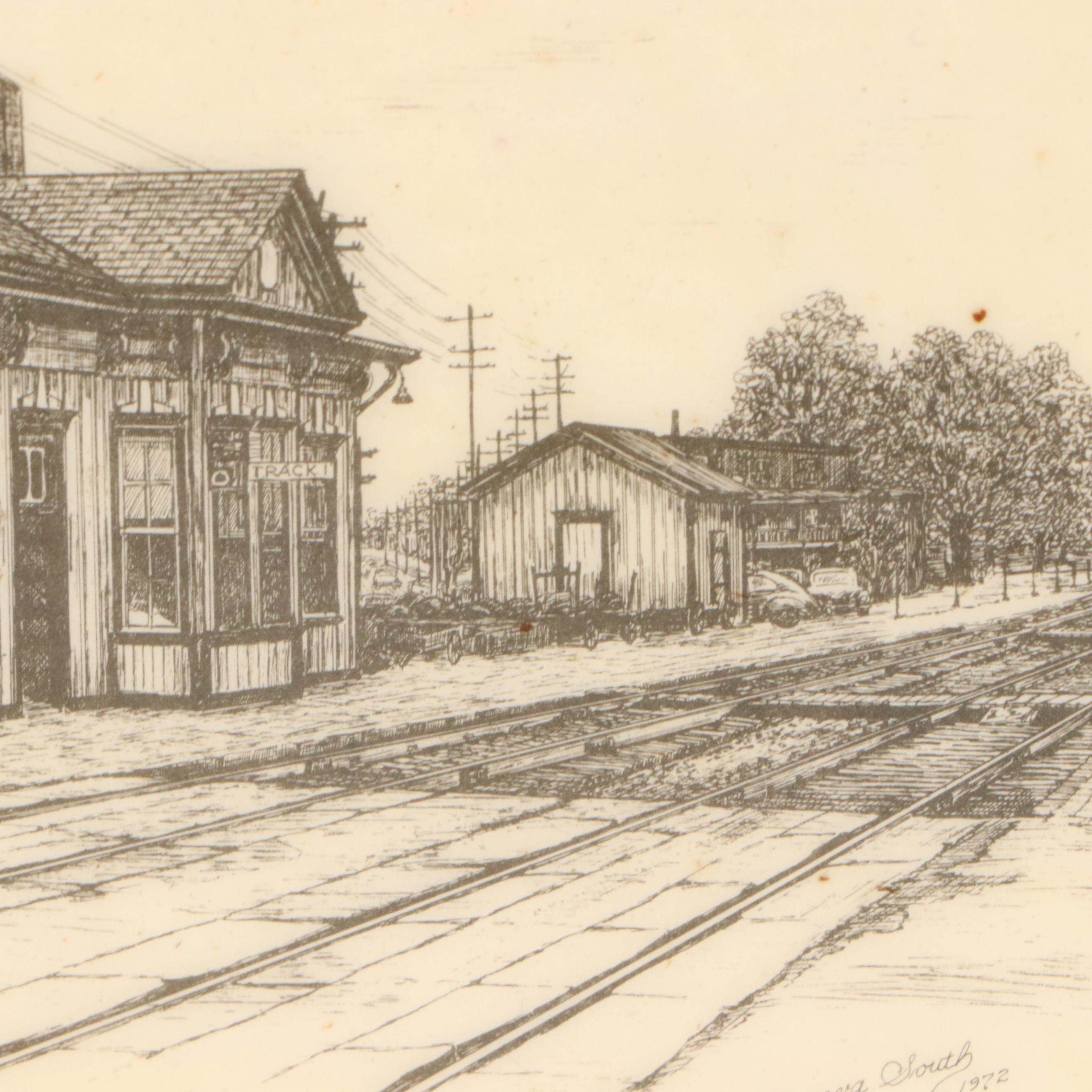 Cincinnati Cityscape Lithographs After Geneva South and Other Lithograph