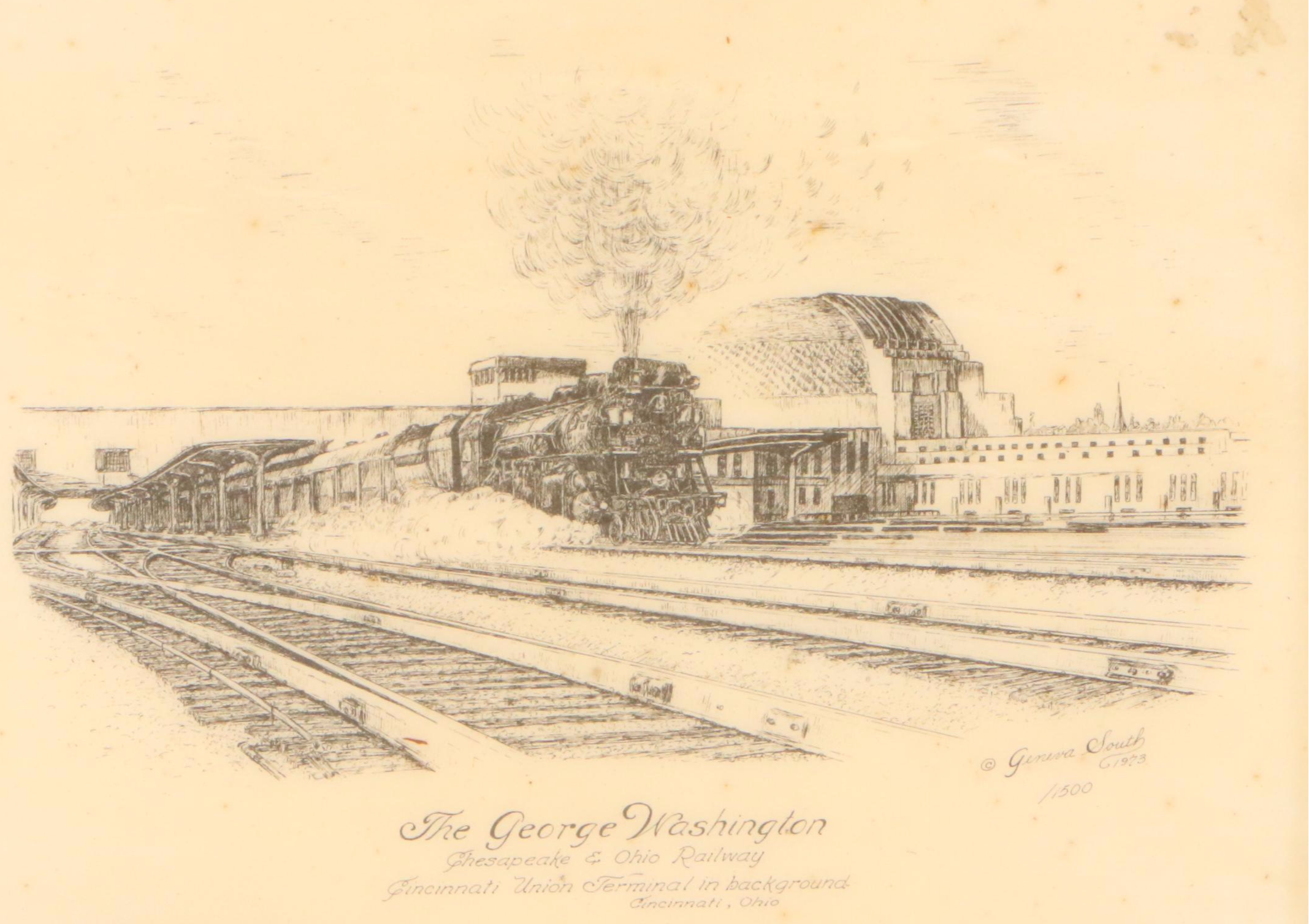 Cincinnati Cityscape Lithographs After Geneva South and Other Lithograph