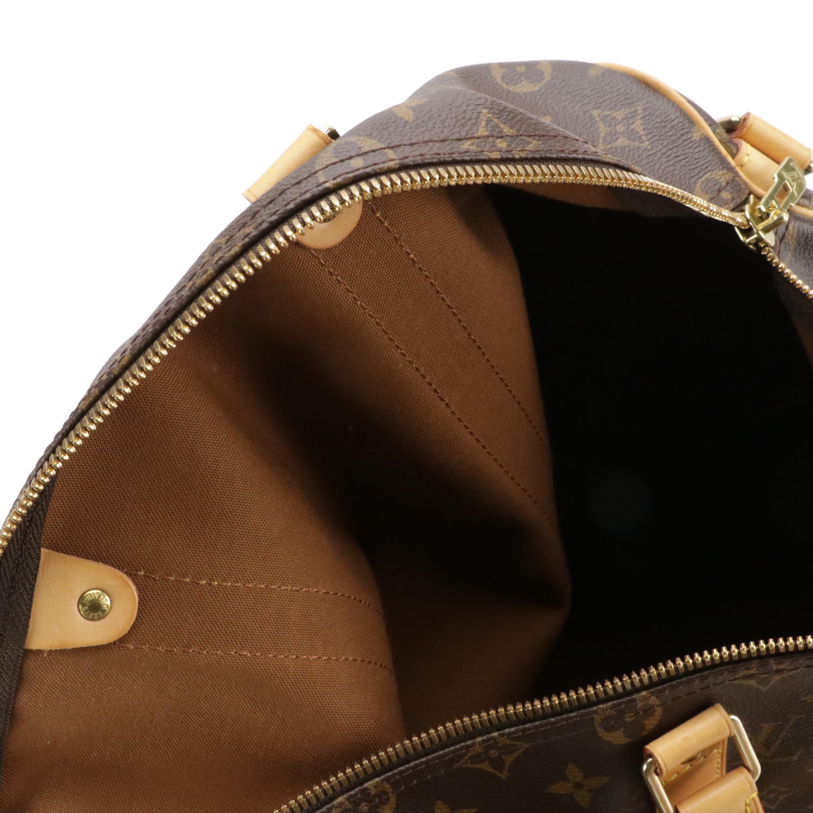 Louis Vuitton Keepall 50 Duffel Bag in Brown Monogram Coated Canvas