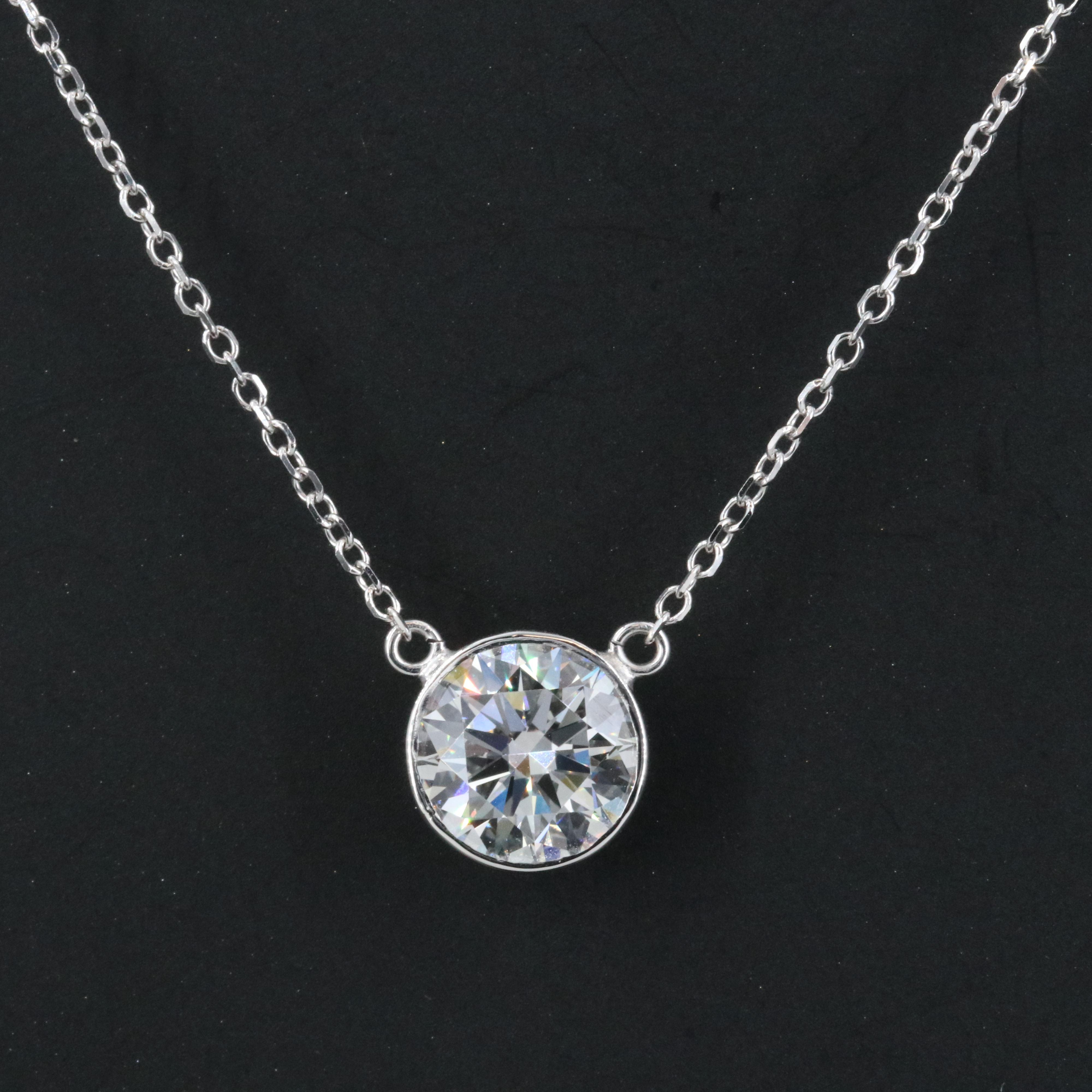 14K 2.07 CT Lab Grown Diamond Solitaire Necklace with IGI Report