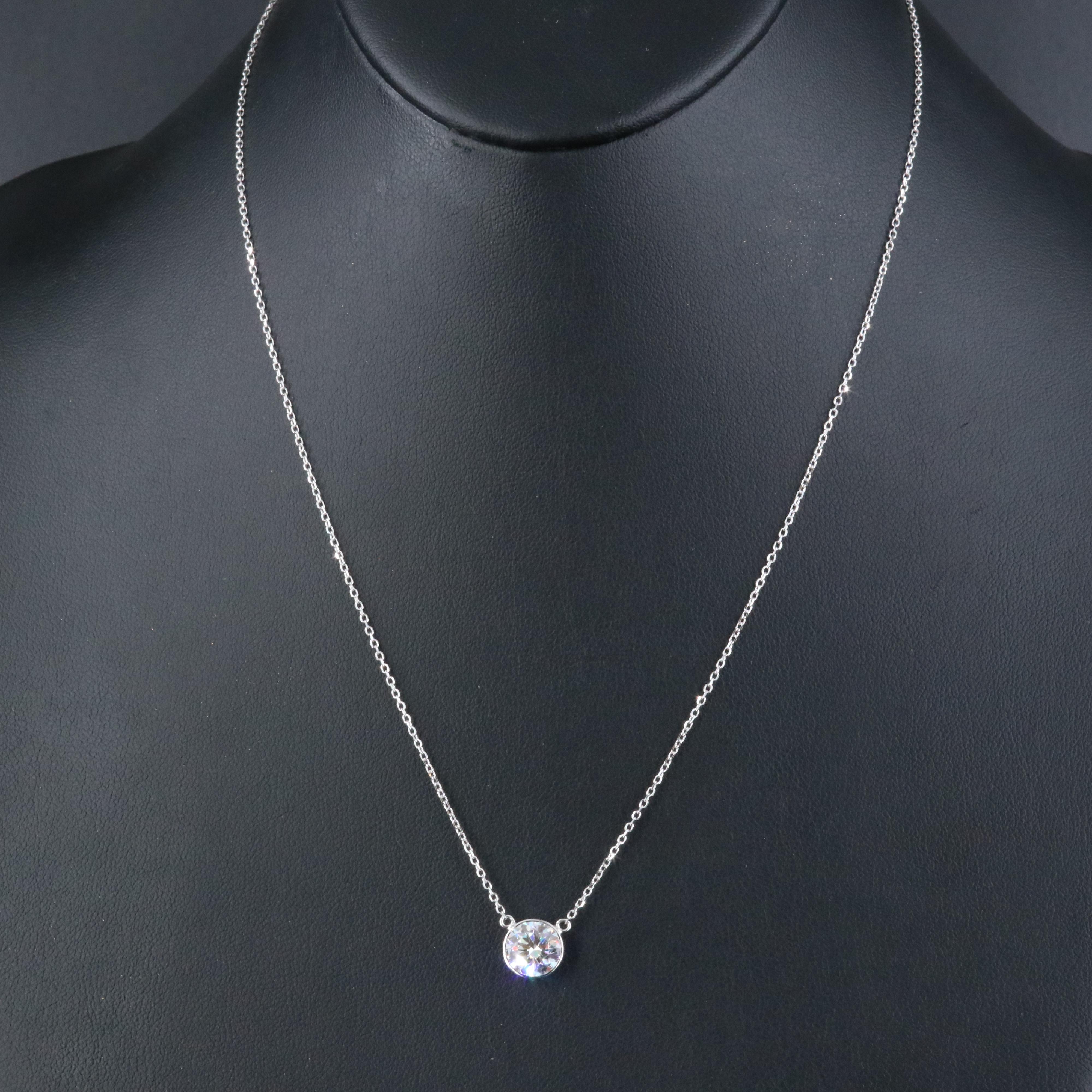 14K 2.07 CT Lab Grown Diamond Solitaire Necklace with IGI Report