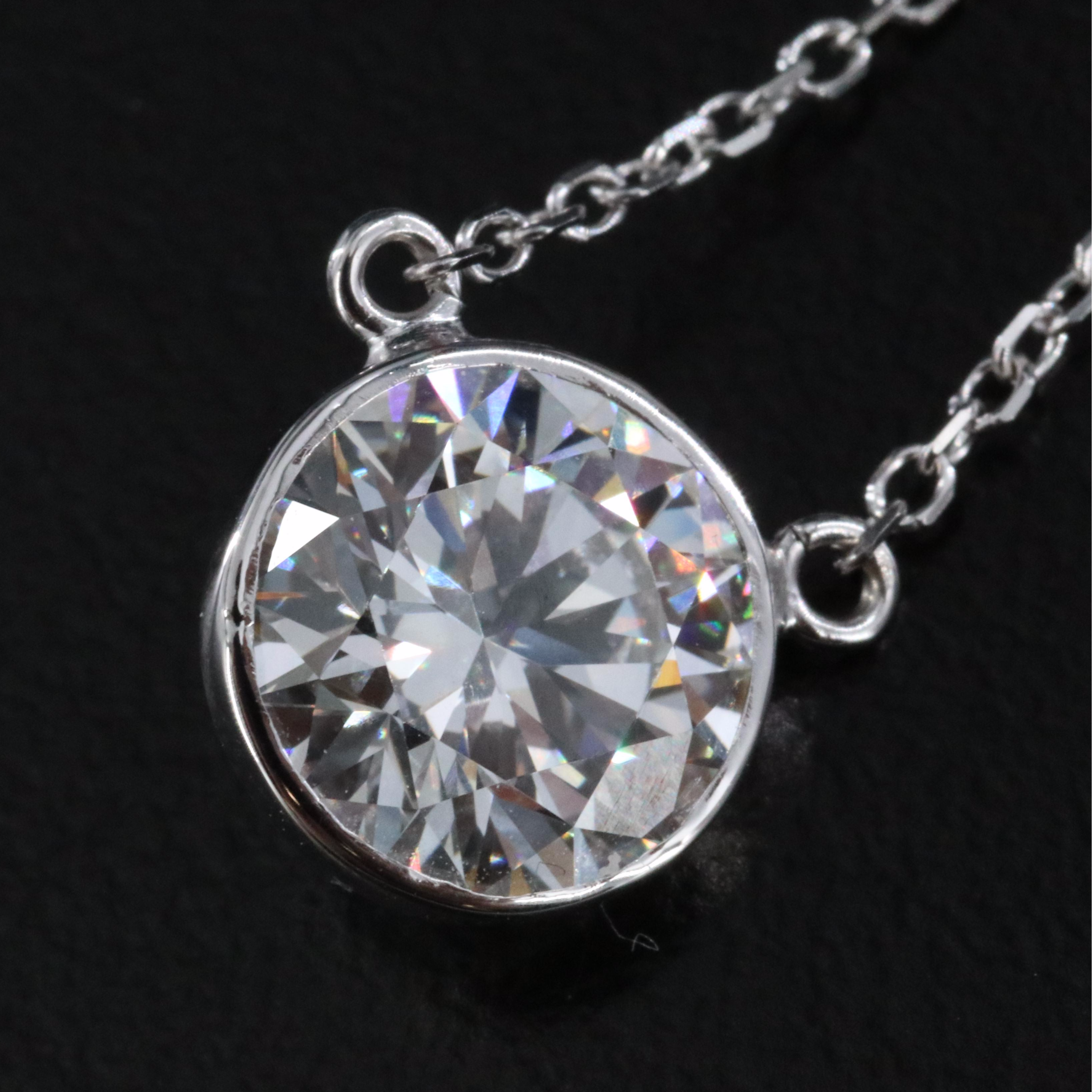 14K 2.07 CT Lab Grown Diamond Solitaire Necklace with IGI Report