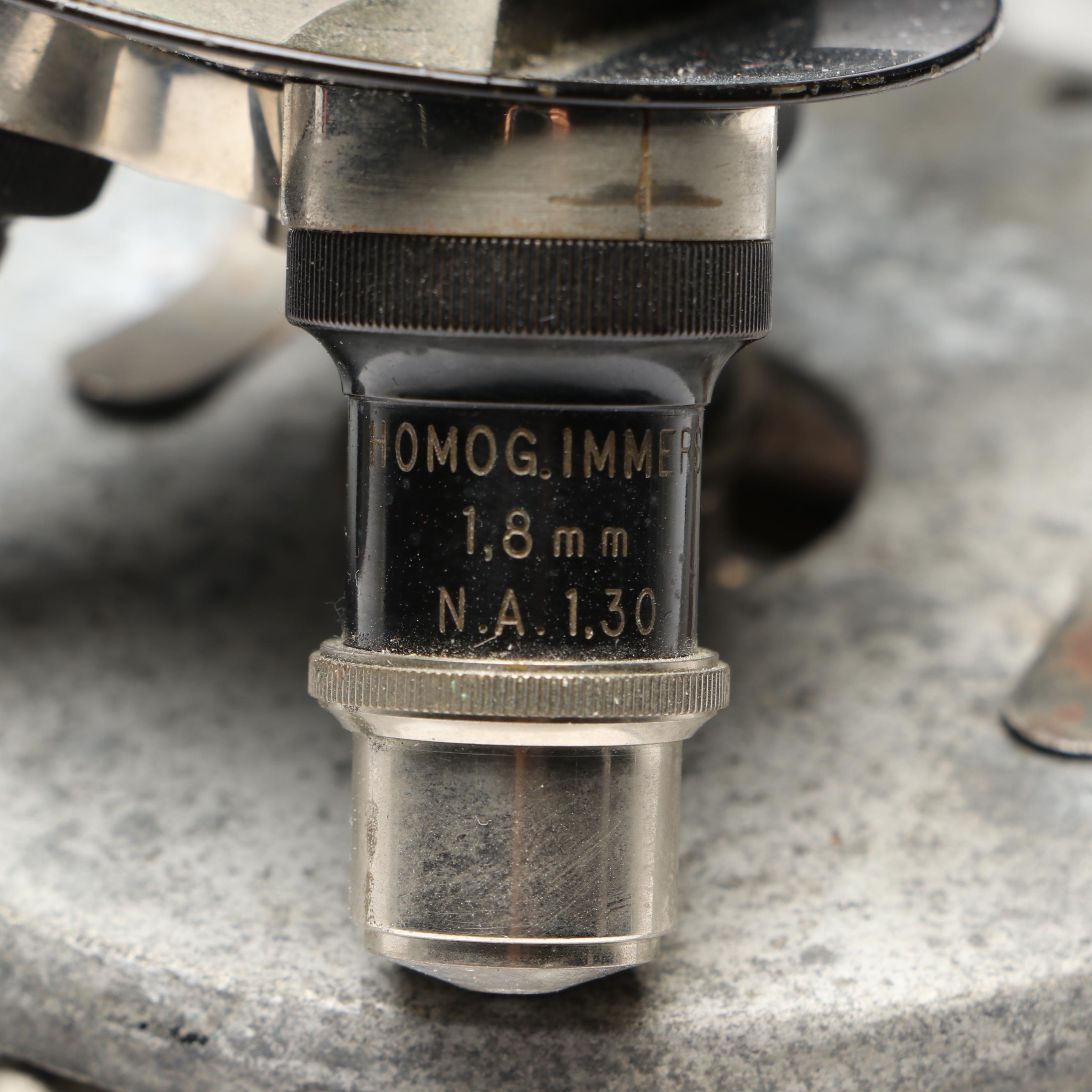 Otto Himmler German Cast Iron Compound Microscope, Early 20th Century