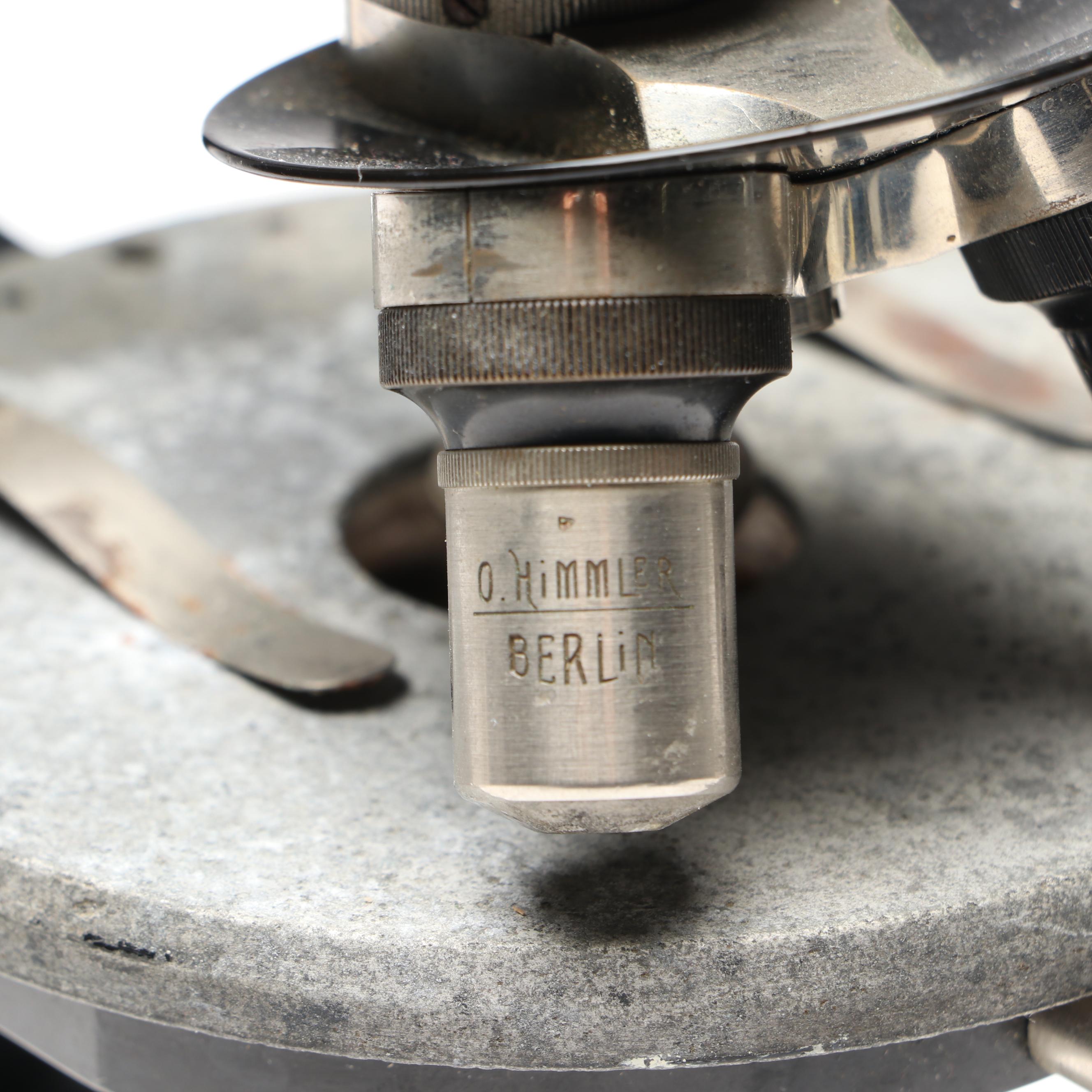 Otto Himmler German Cast Iron Compound Microscope, Early 20th Century