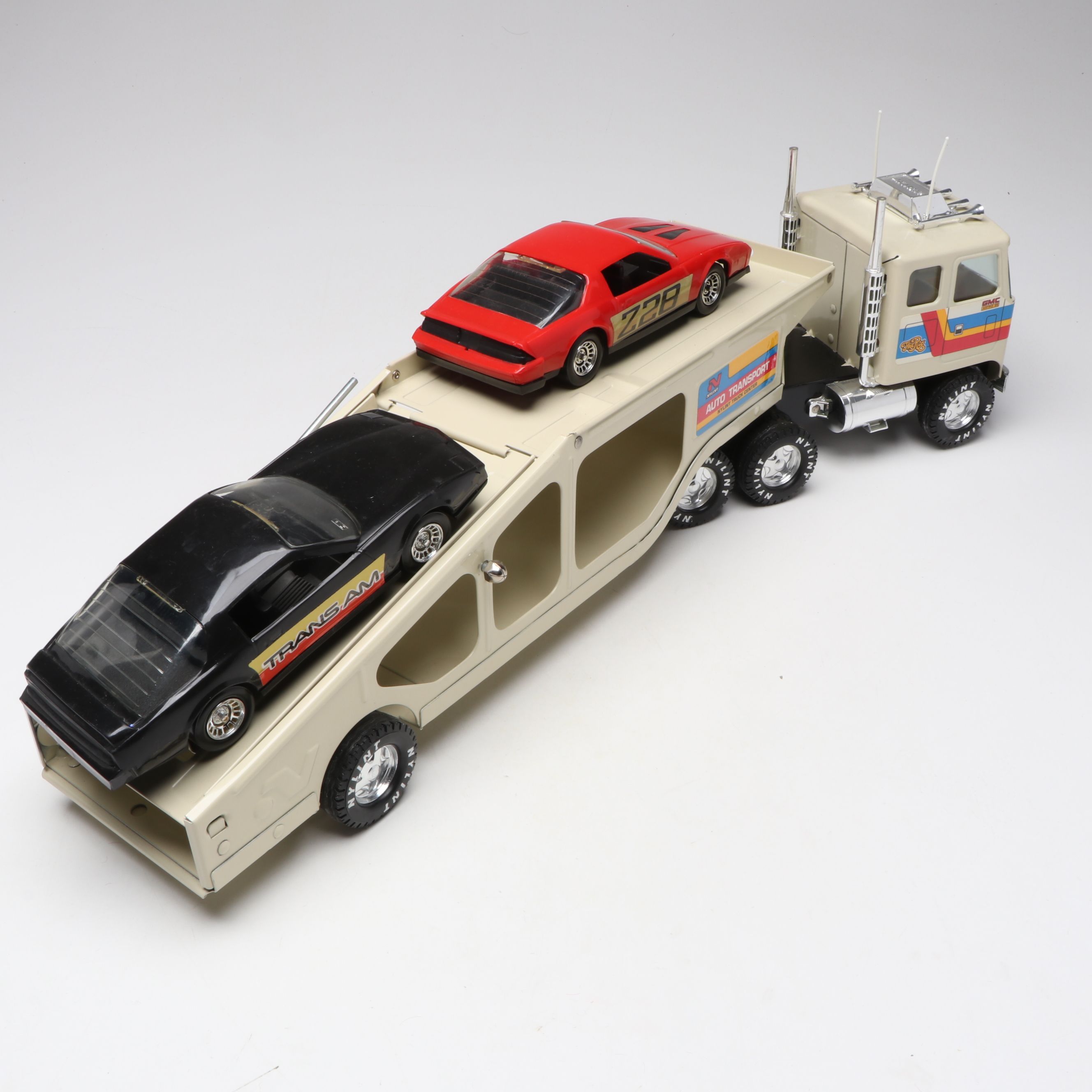 Nylint GMC Astro 95 Car Transporter, Rumpke Garbage Truck and Strombecker Van