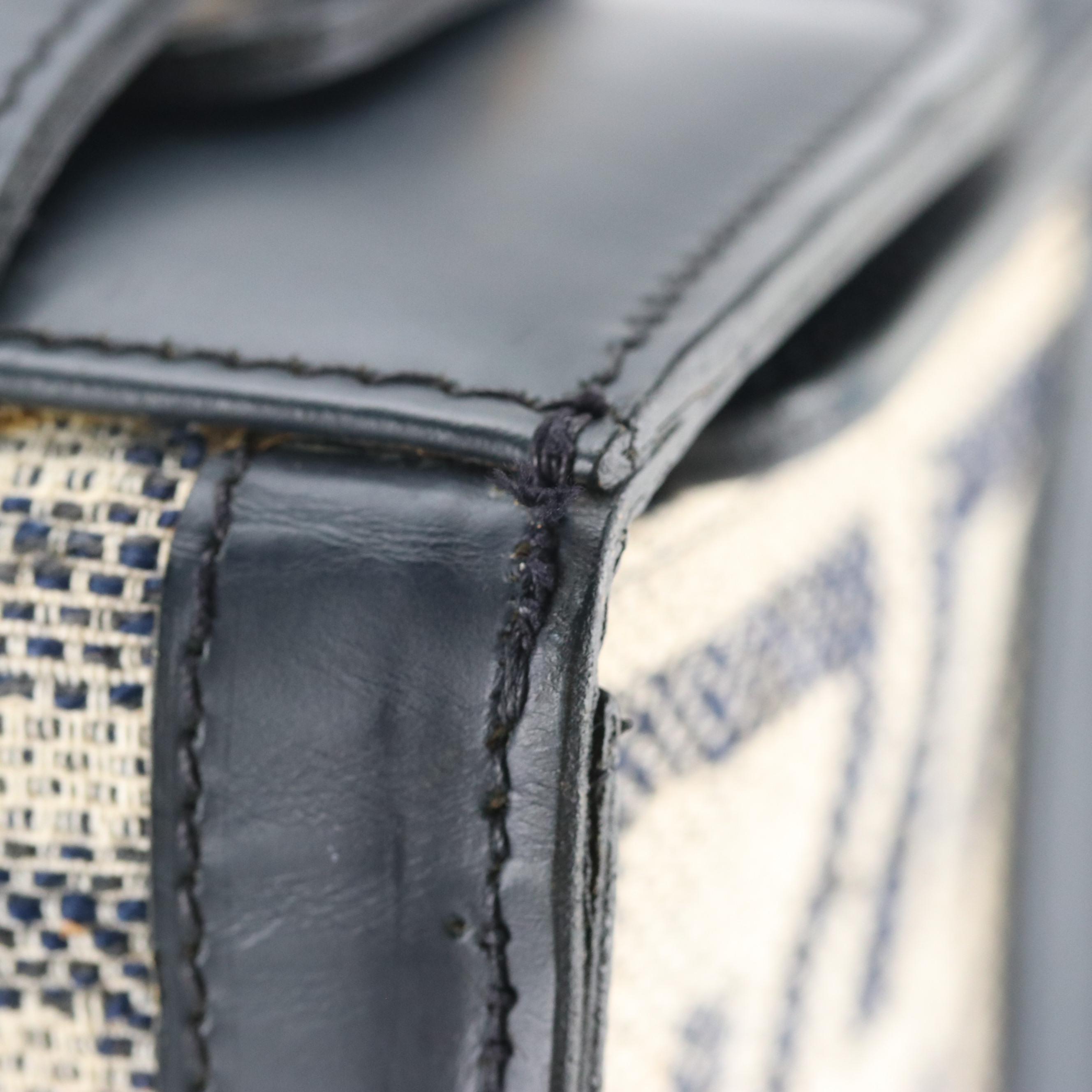 Givenchy Gentleman Gladstone Bag in 4G Logo Canvas and Navy Leather, 1970s