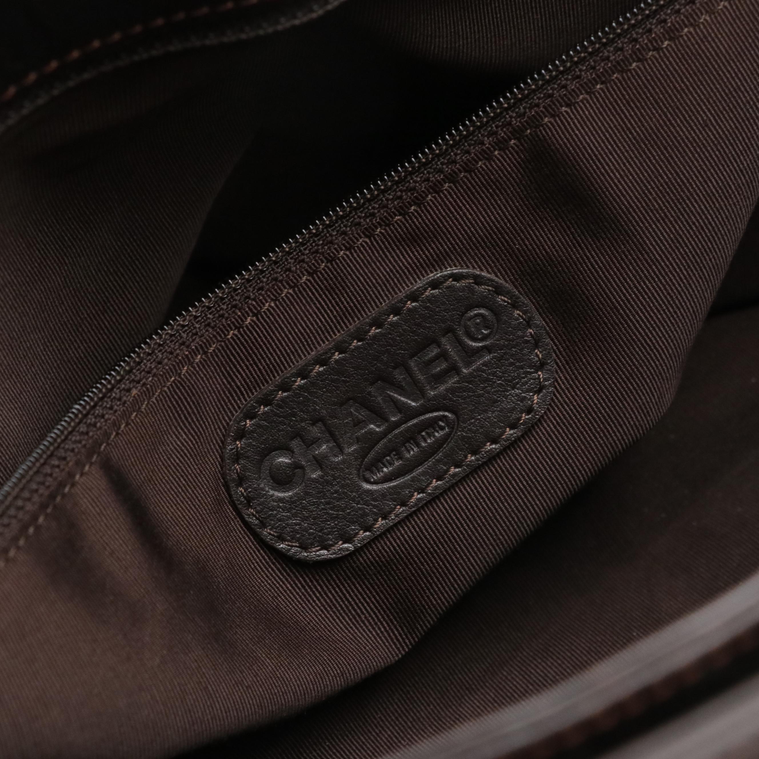 Chanel CC Turn-Lock Satchel Bag in Dark Brown Lambskin Leather