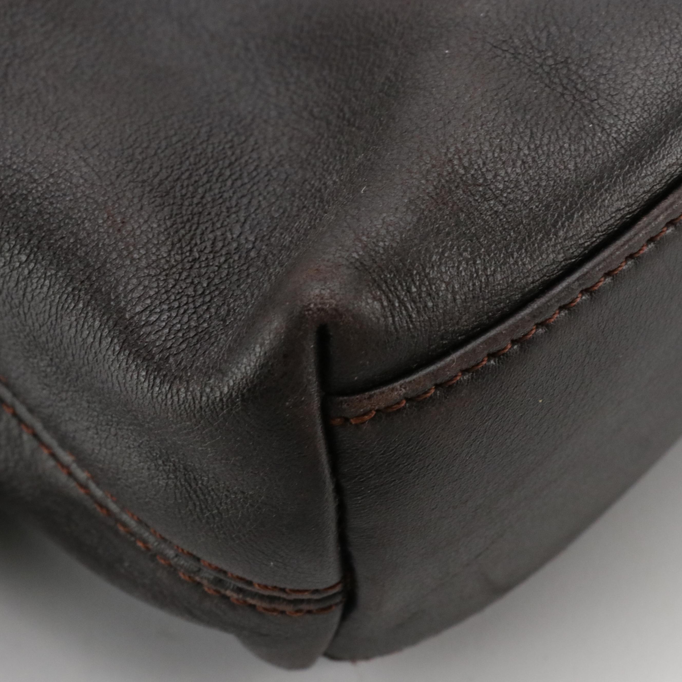 Chanel CC Turn-Lock Satchel Bag in Dark Brown Lambskin Leather