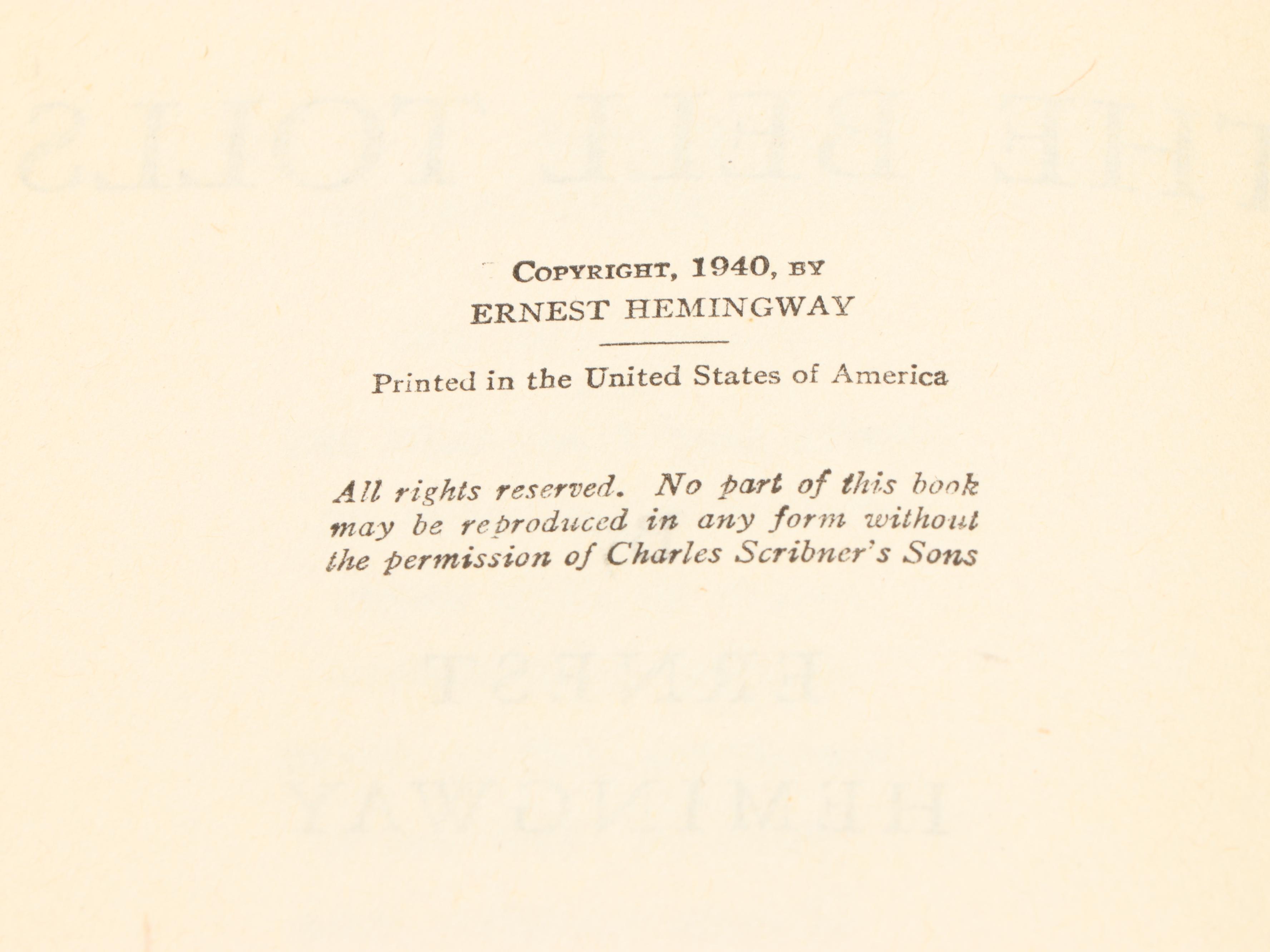 First Trade Edition "A Farewell to Arms" and More Books by Ernest Hemingway