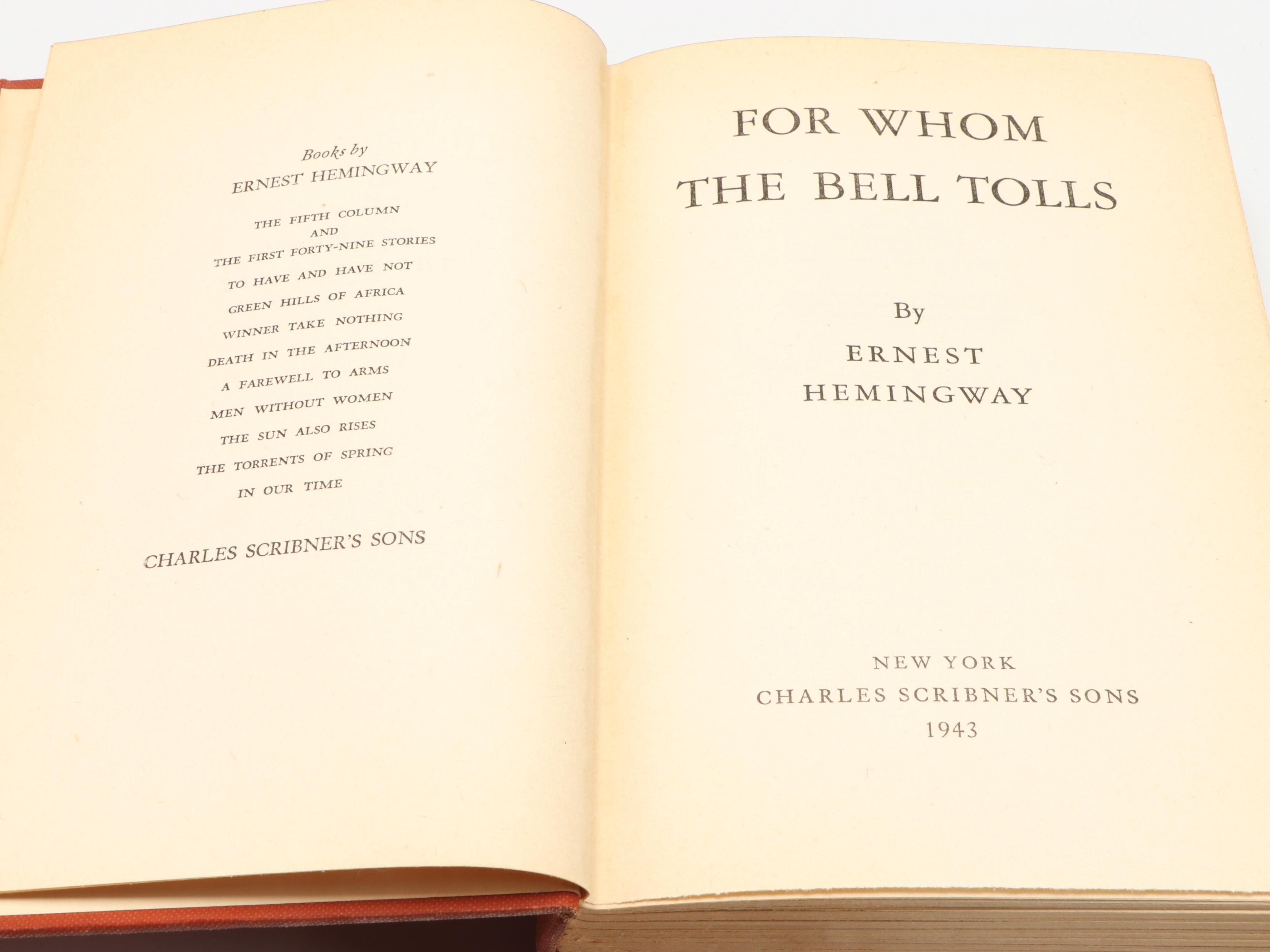 First Trade Edition "A Farewell to Arms" and More Books by Ernest Hemingway