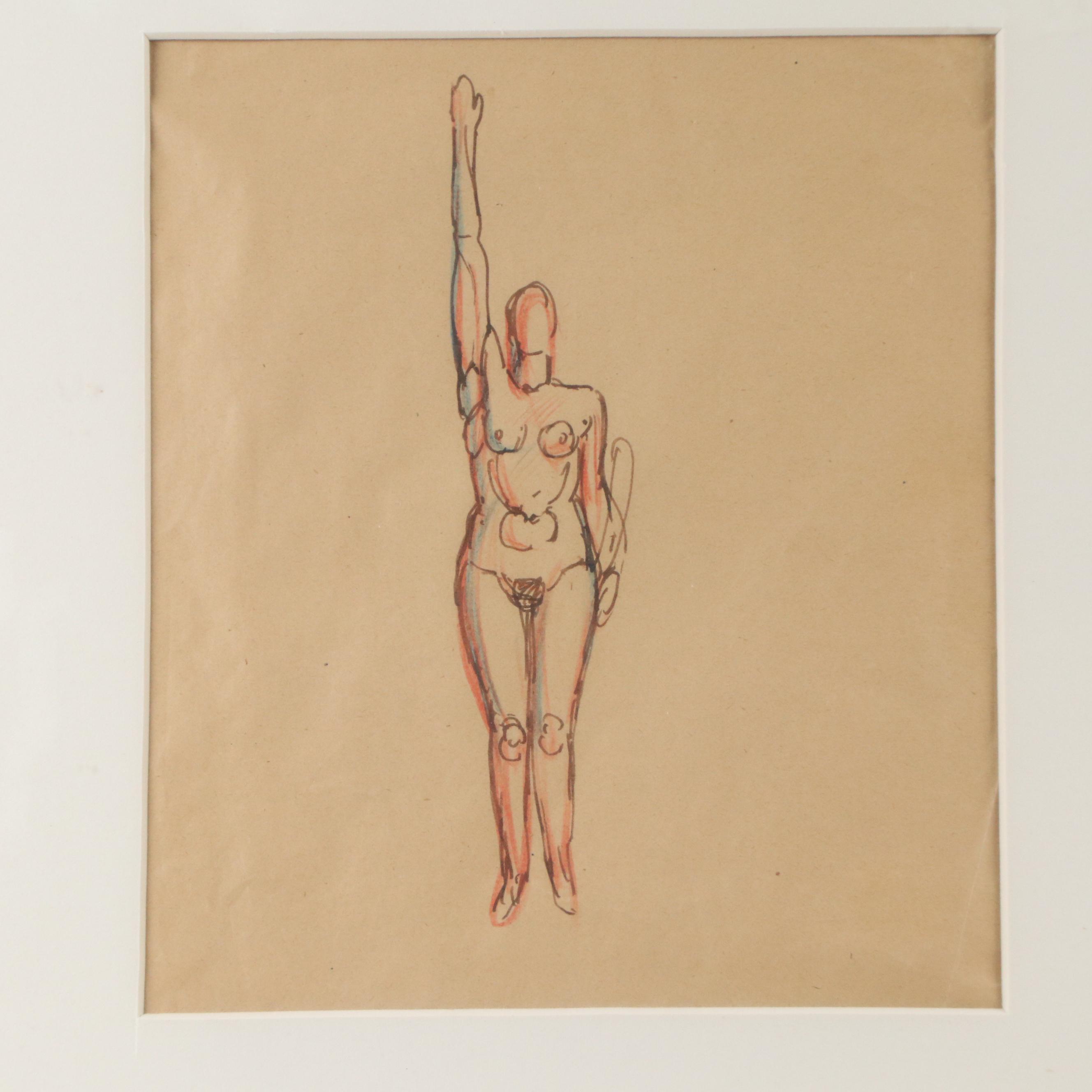 Edoardo de Albertis Figural Studies Drawings from Statues, 20th Century