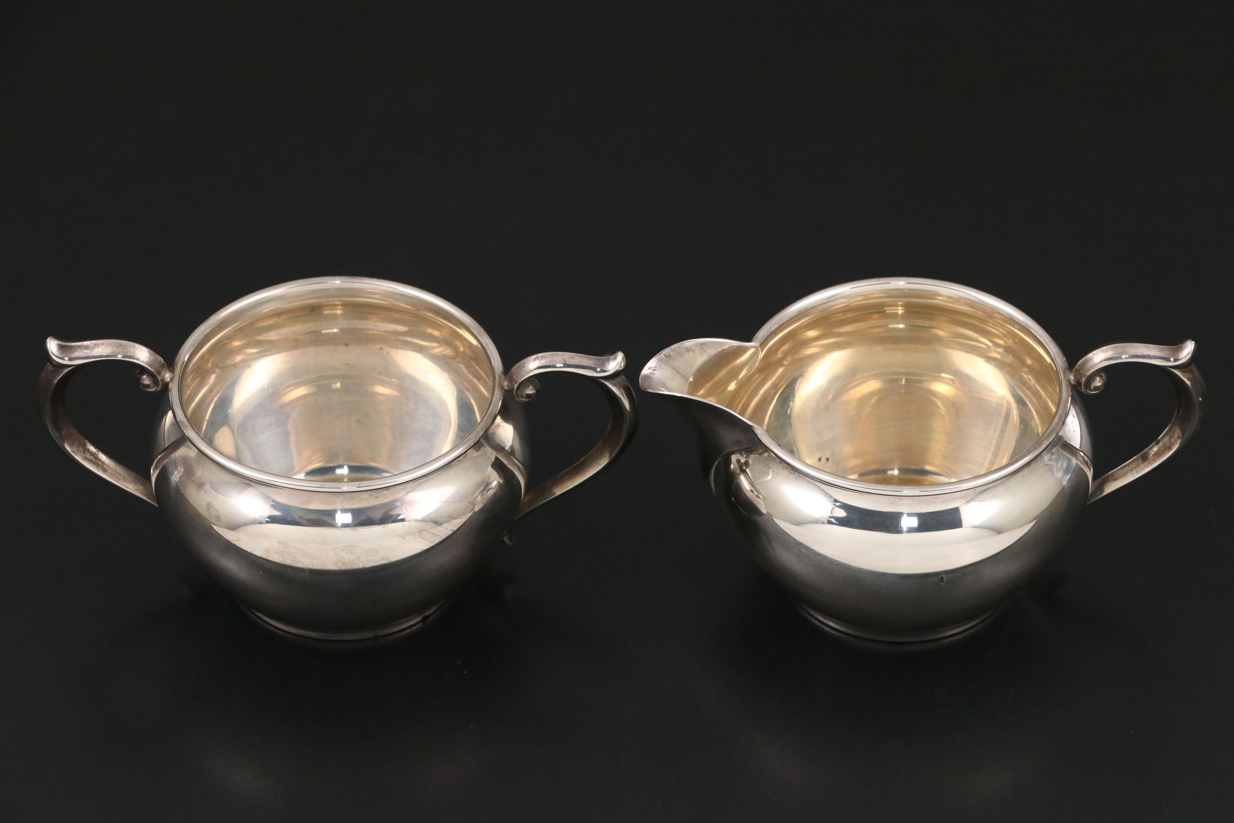 Newport Cream and Sugar with Alvin "Florence Nightingale" Sterling Teaspoon