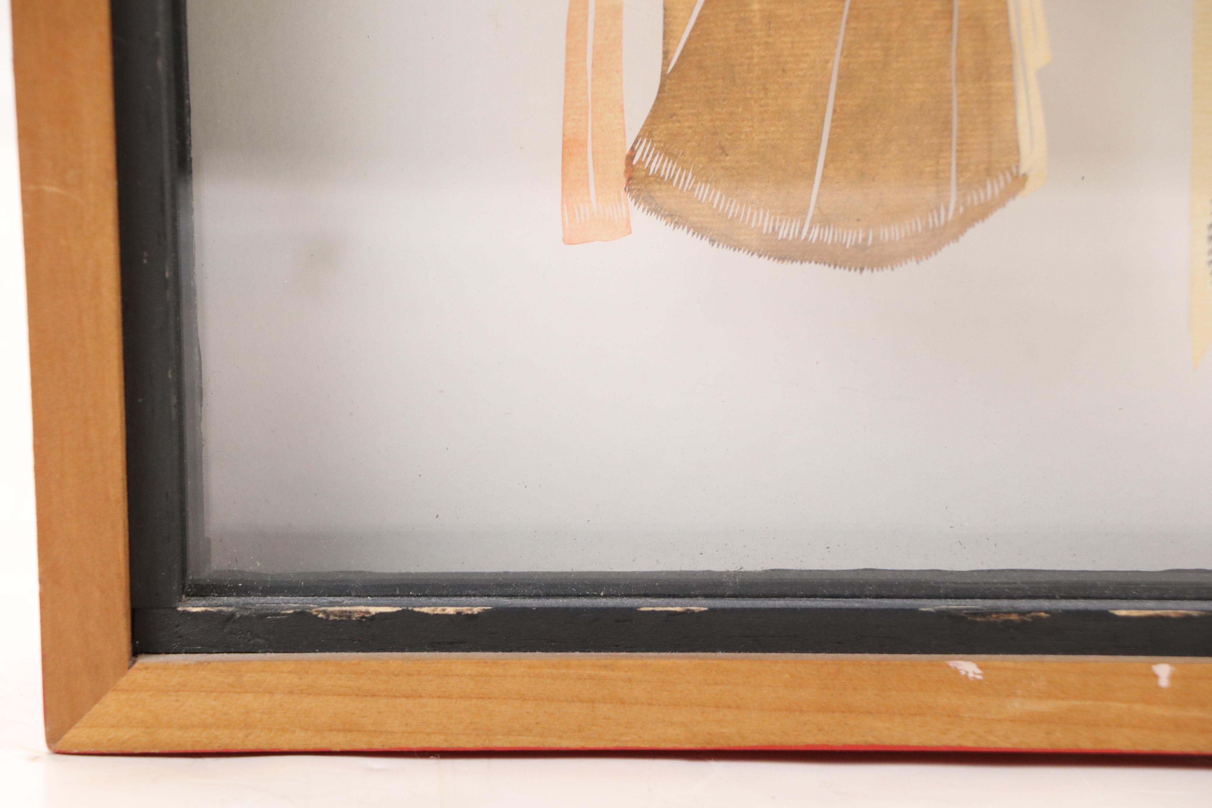 Chinese Folk Art Watercolor Paper Cuttings of Warrior Masks