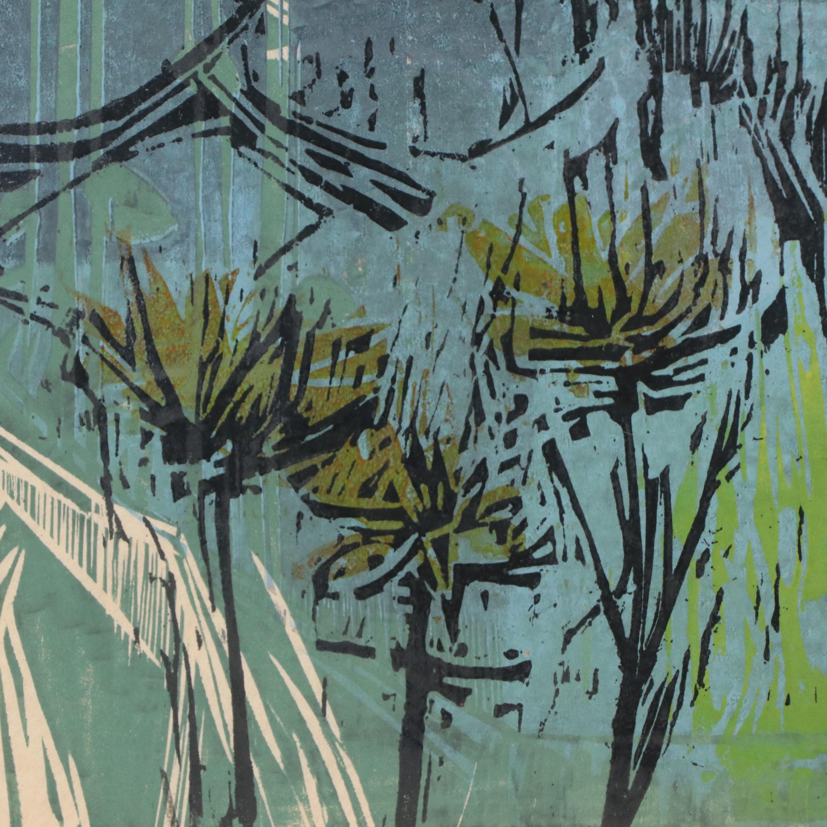 William Ellingson Woodcut "St. Cloud Quarry," 1964