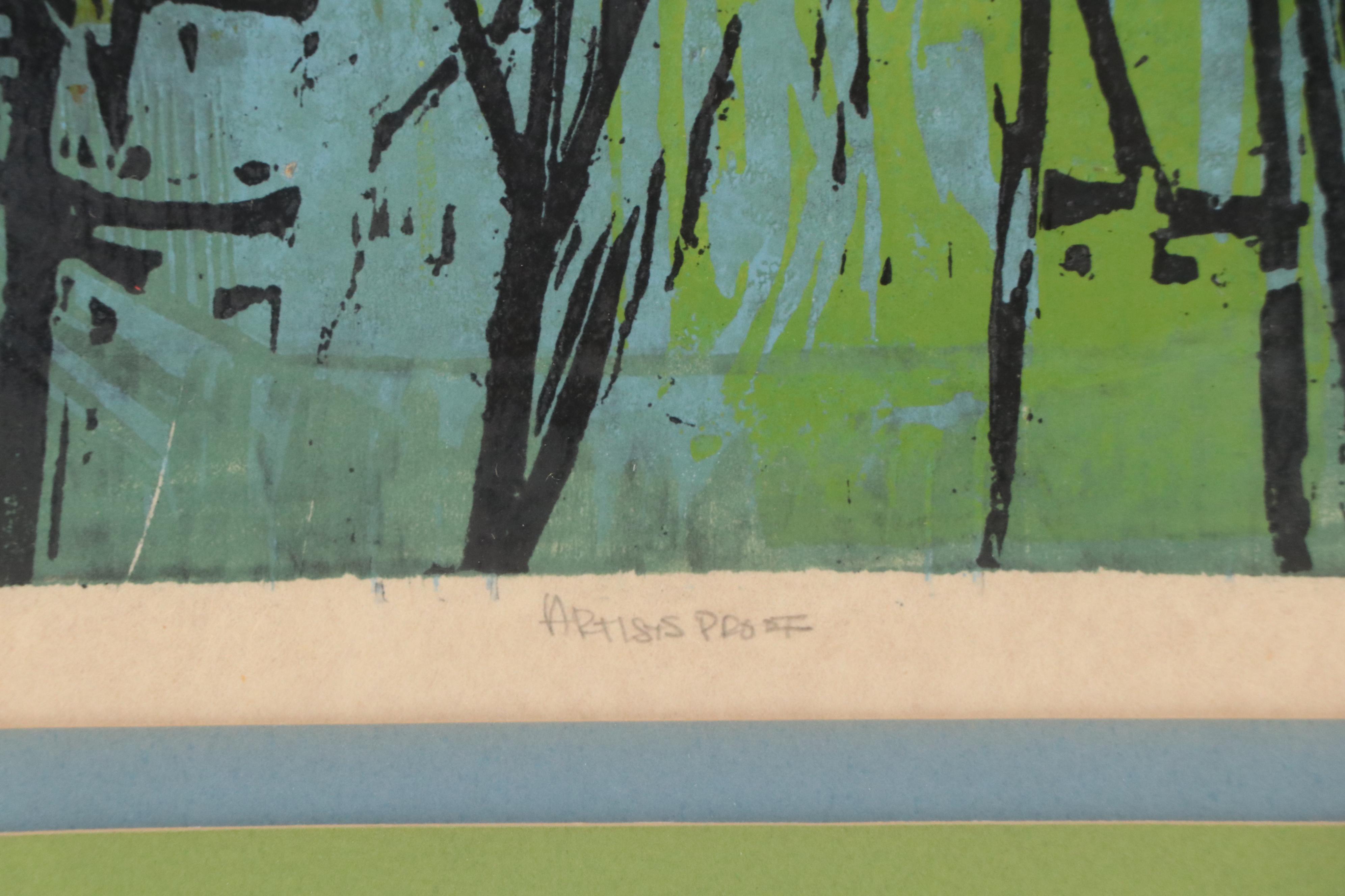 William Ellingson Woodcut "St. Cloud Quarry," 1964