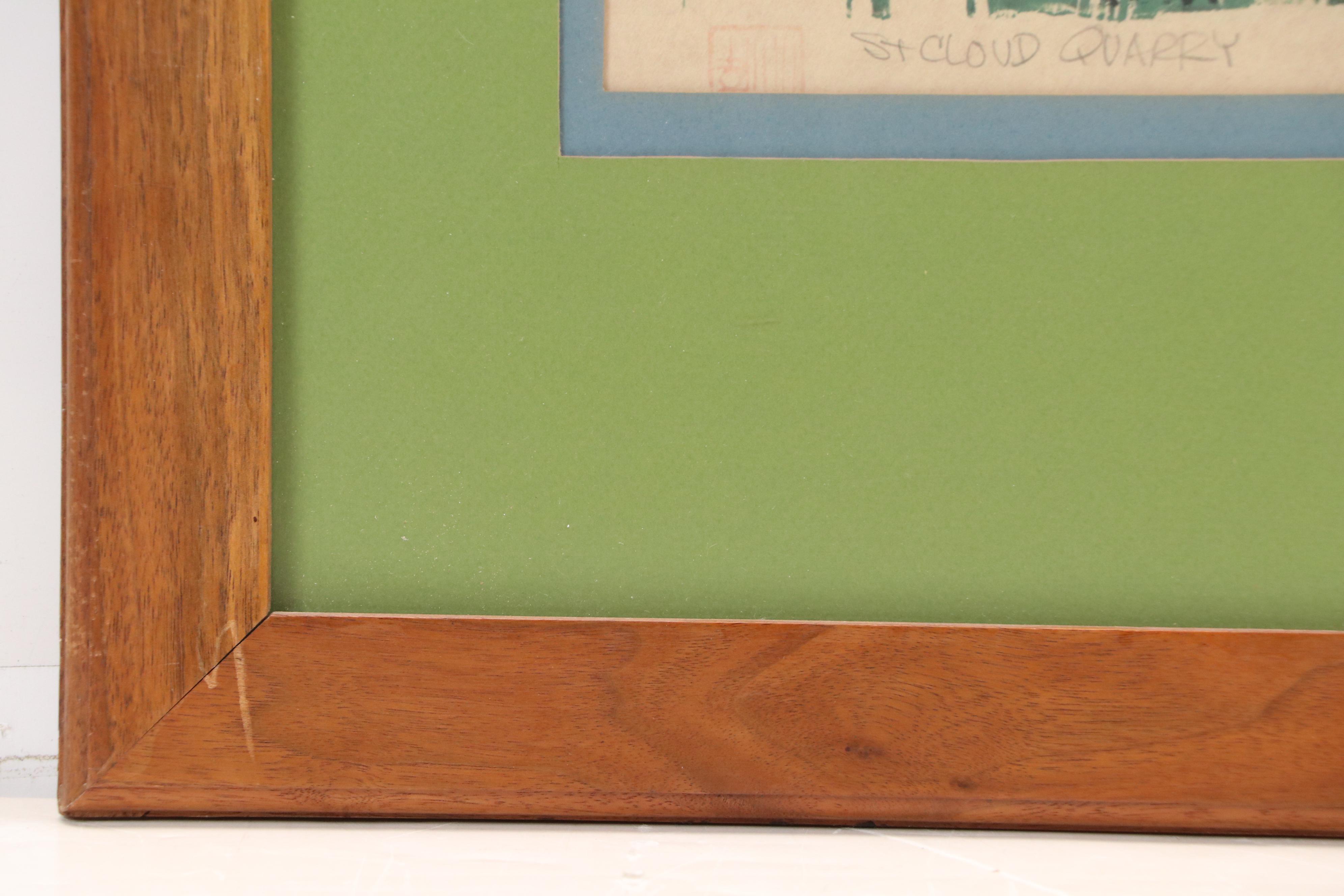 William Ellingson Woodcut "St. Cloud Quarry," 1964