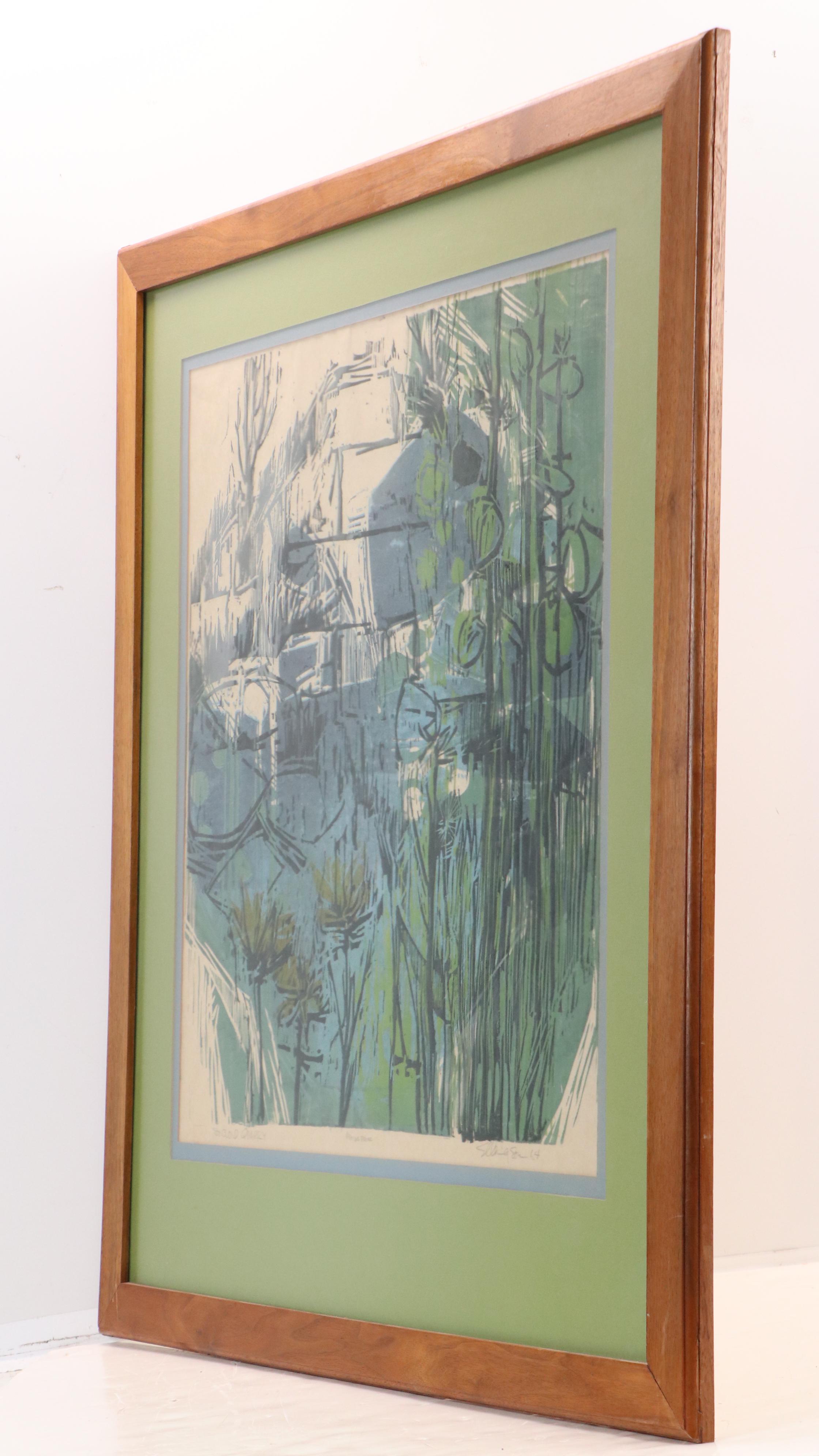 William Ellingson Woodcut "St. Cloud Quarry," 1964