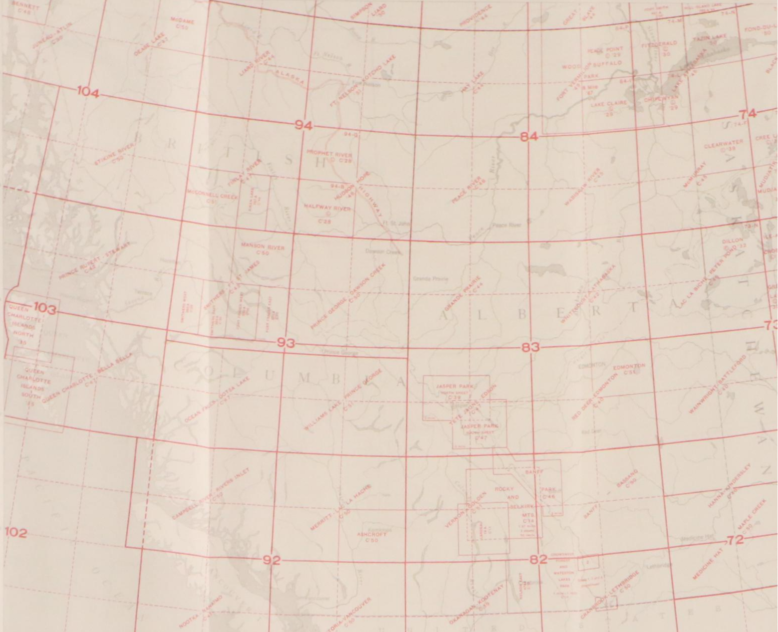 Collection of Canada Department of Mines and Technical Surveys Lithographic Maps