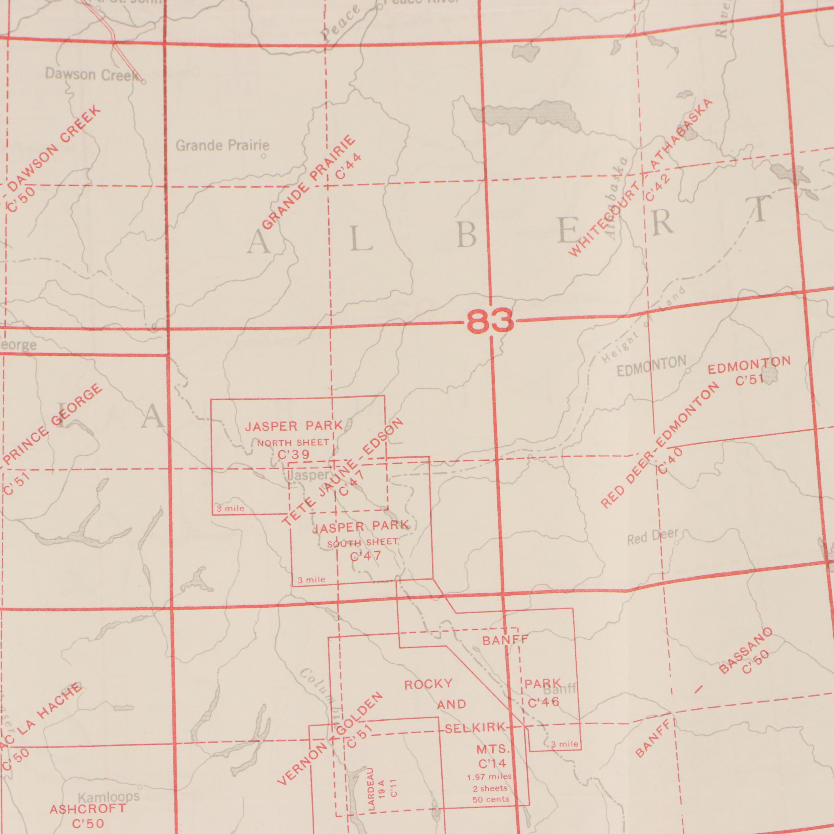 Collection of Canada Department of Mines and Technical Surveys Lithographic Maps