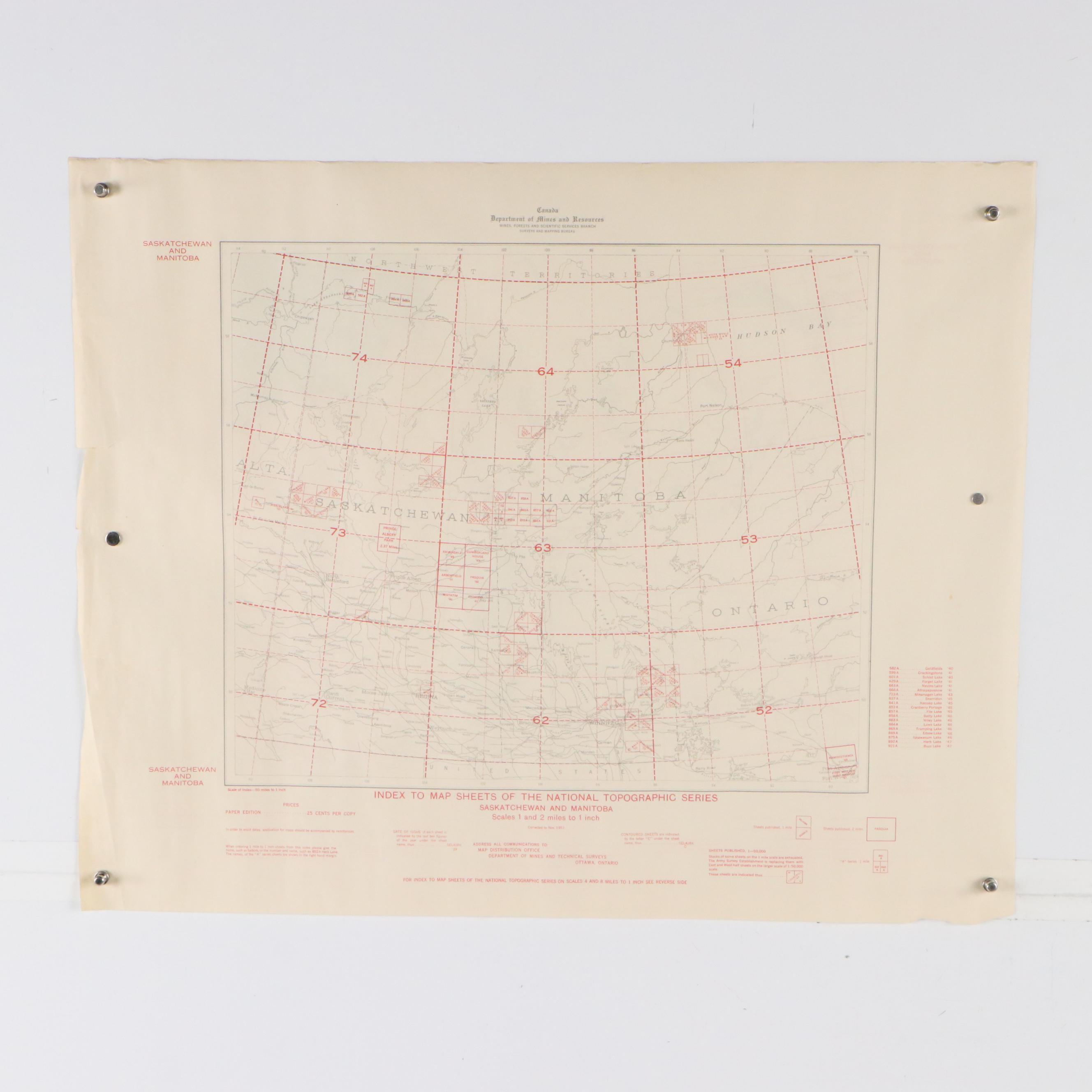 Collection of Canada Department of Mines and Technical Surveys Lithographic Maps