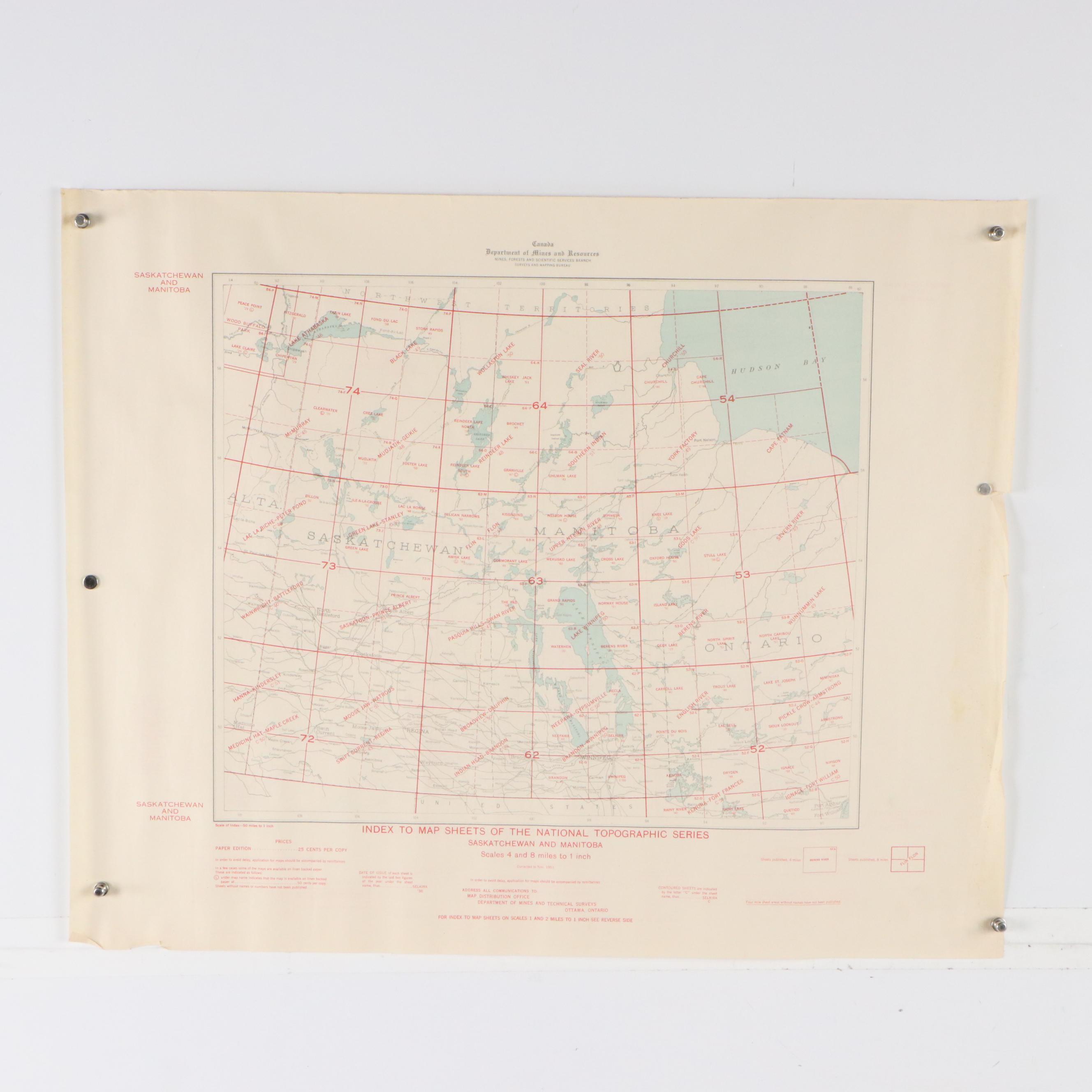 Collection of Canada Department of Mines and Technical Surveys Lithographic Maps