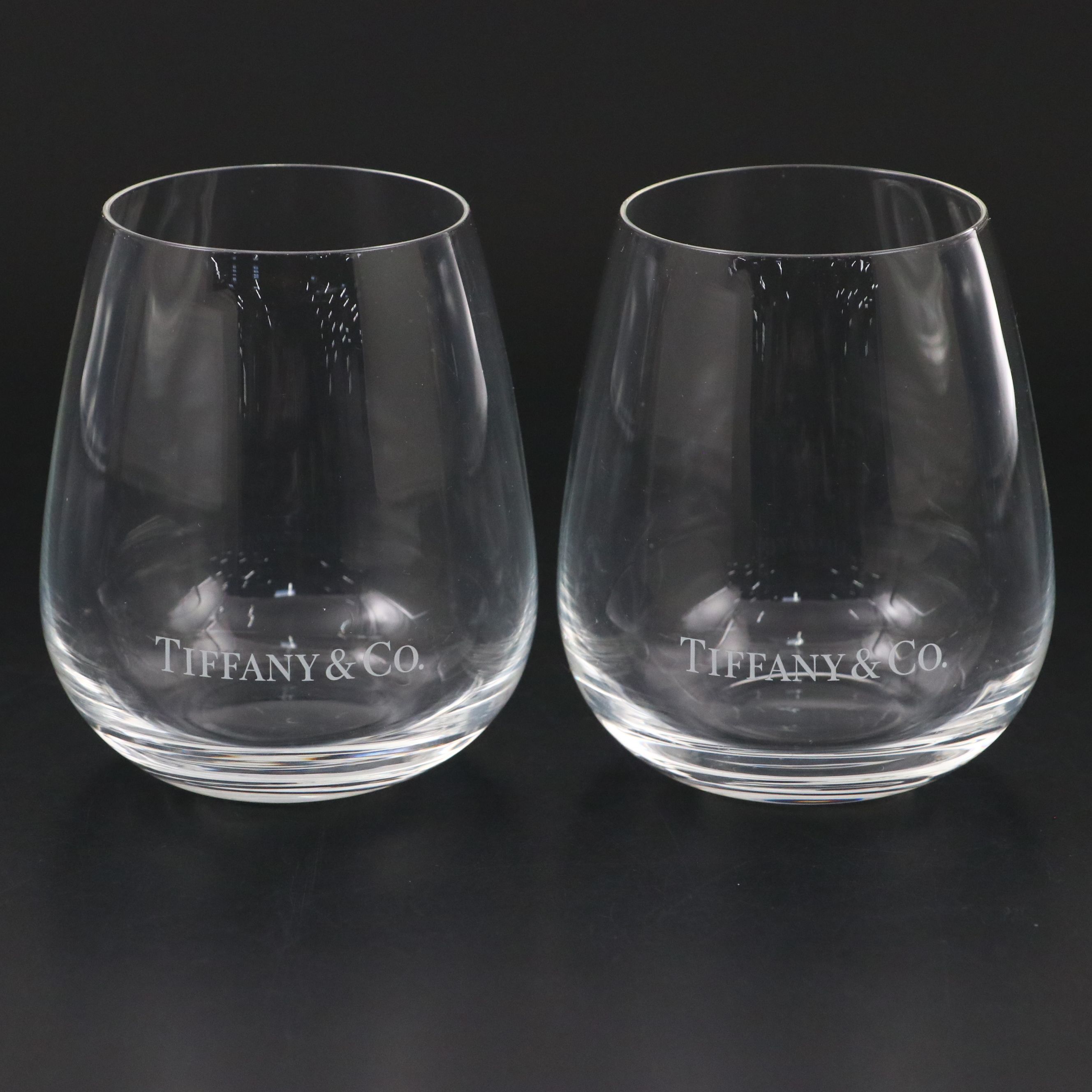 Tiffany & Co. Stemless Crystal Wine Glasses