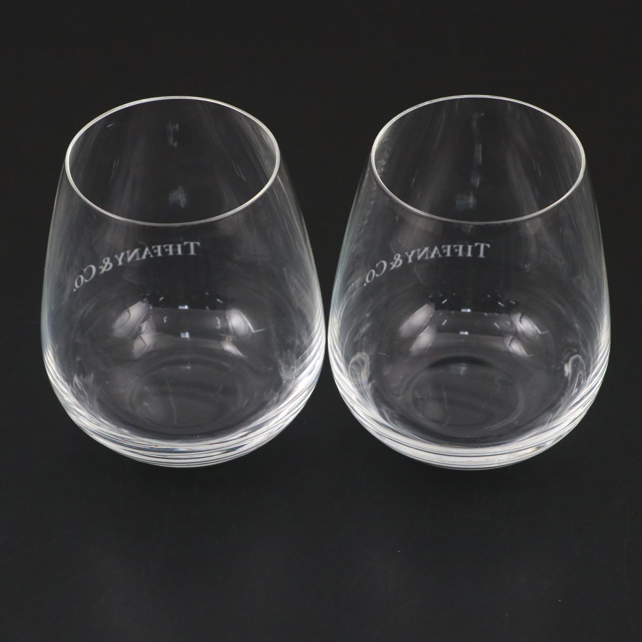 Tiffany & Co. Stemless Crystal Wine Glasses