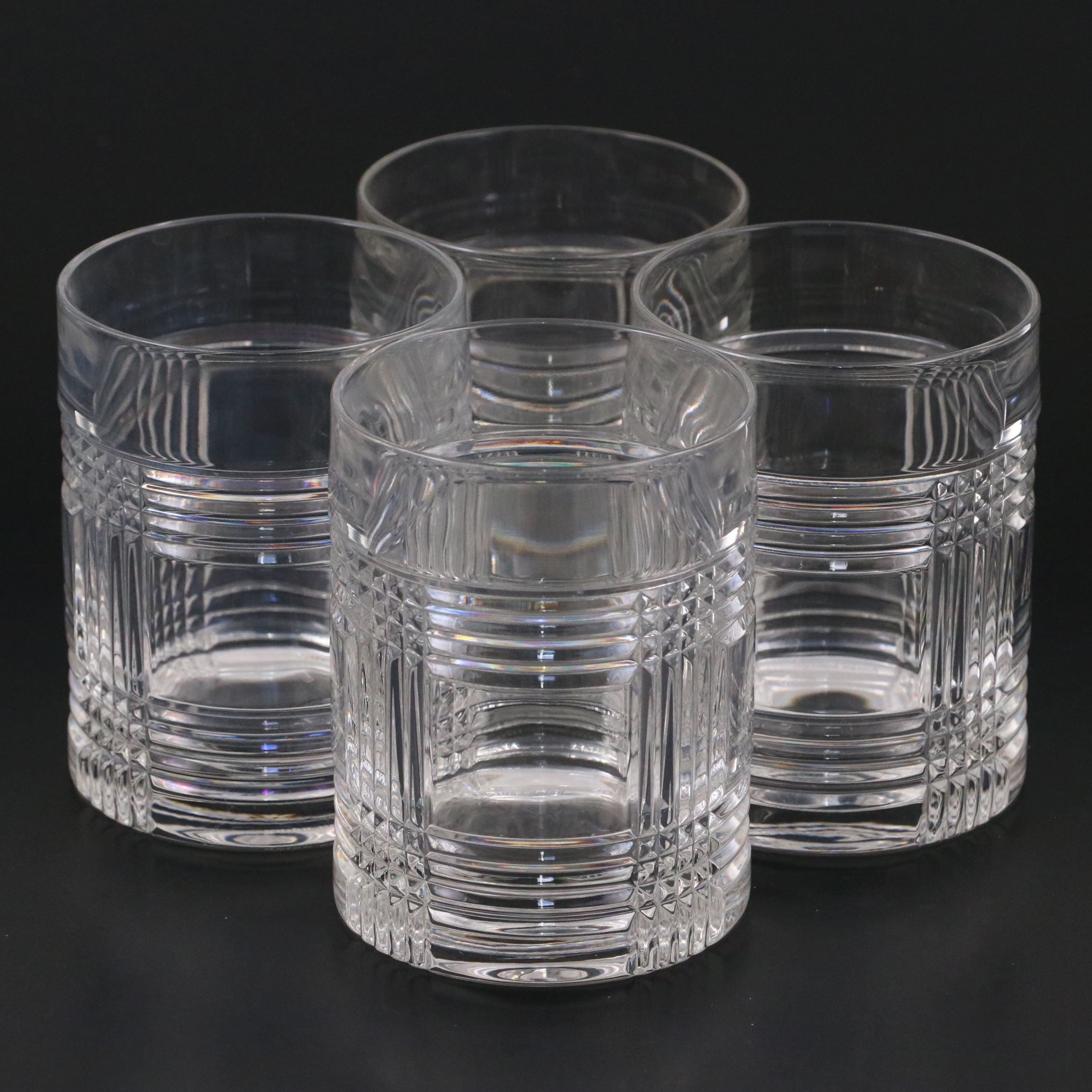 Ralph Lauren "Glen Plaid" Crystal Old Fashioned Glasses