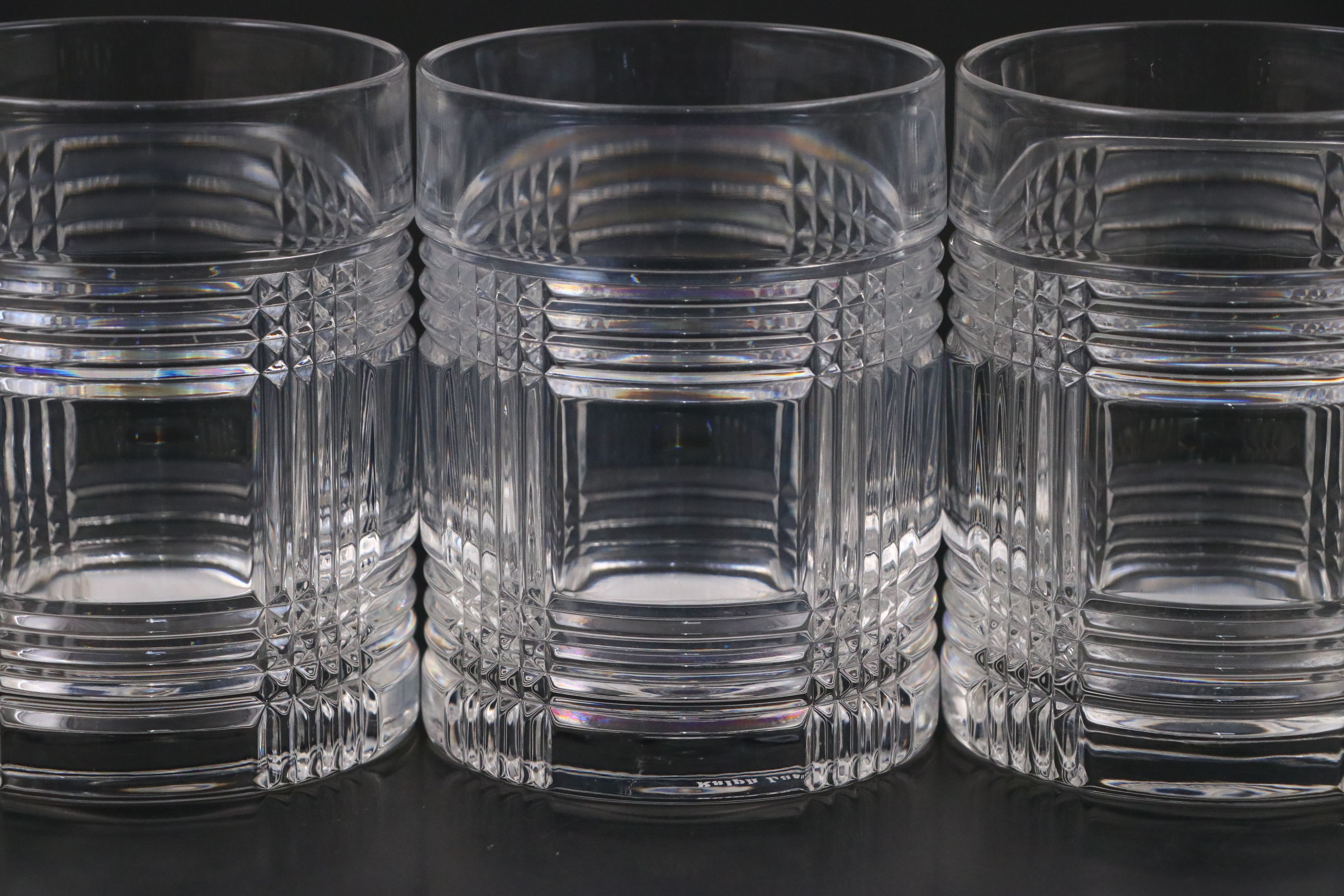 Ralph Lauren "Glen Plaid" Crystal Old Fashioned Glasses
