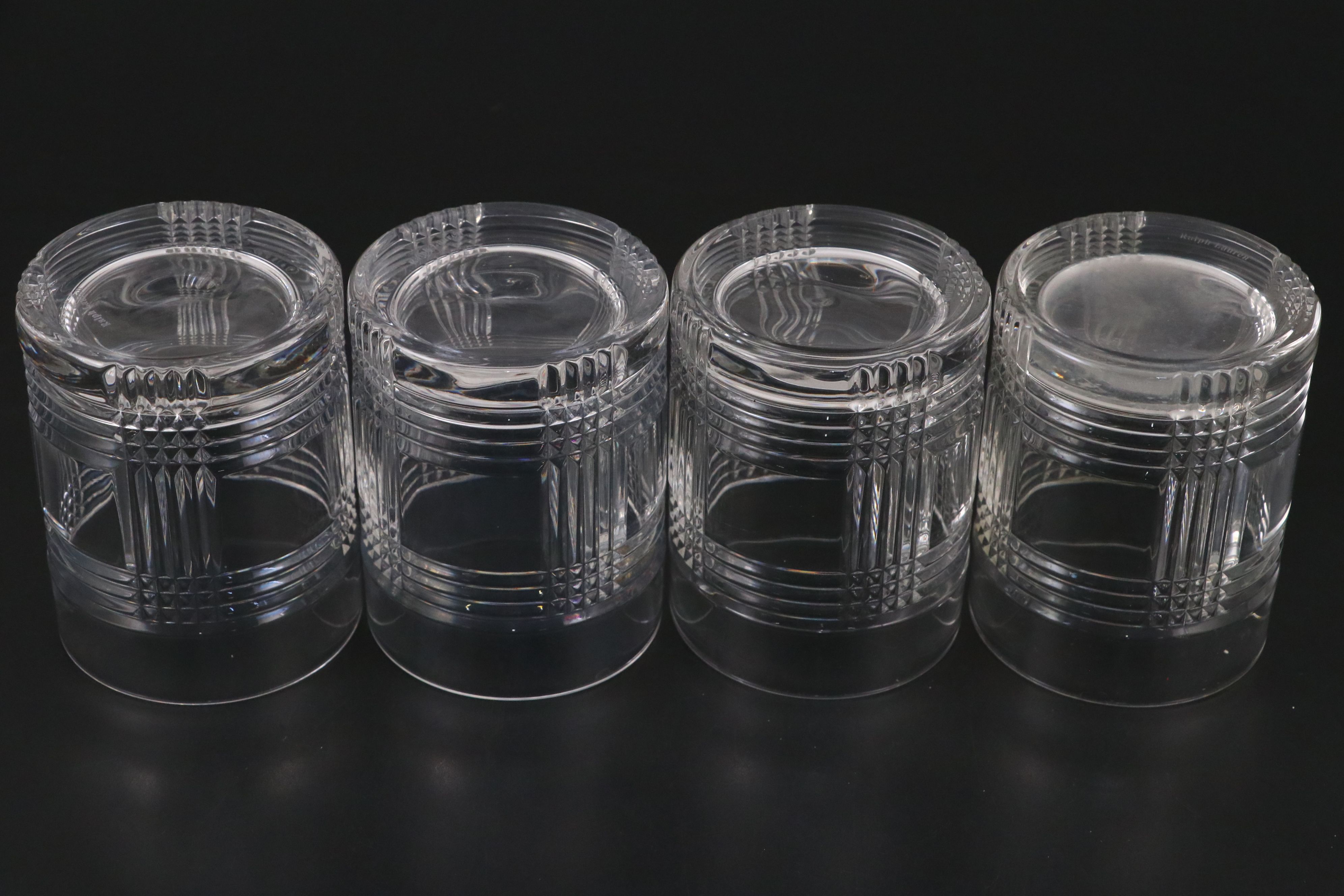 Ralph Lauren "Glen Plaid" Crystal Old Fashioned Glasses