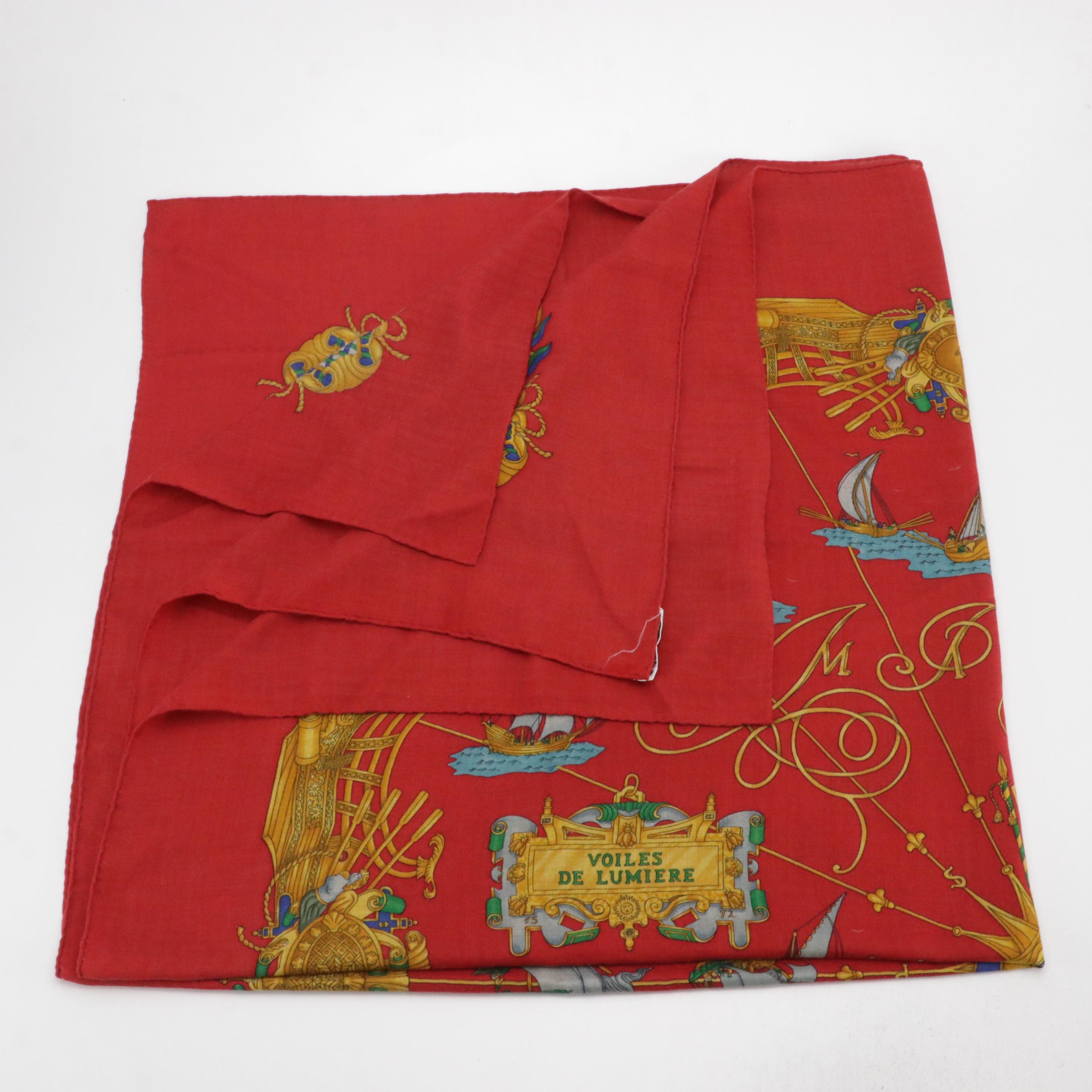 Hermès "Voiles de Lumière" Scarf Shawl 140 in Silk Cashmere Blend with Box