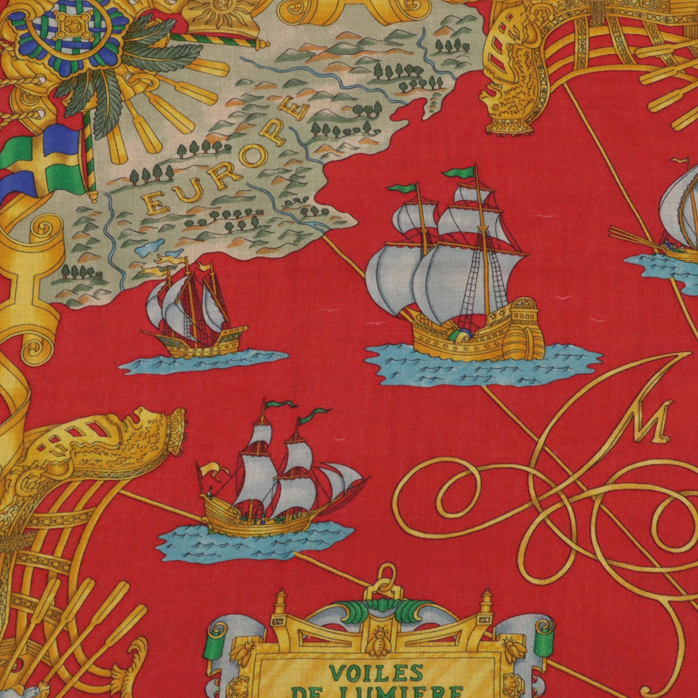 Hermès "Voiles de Lumière" Scarf Shawl 140 in Silk Cashmere Blend with Box