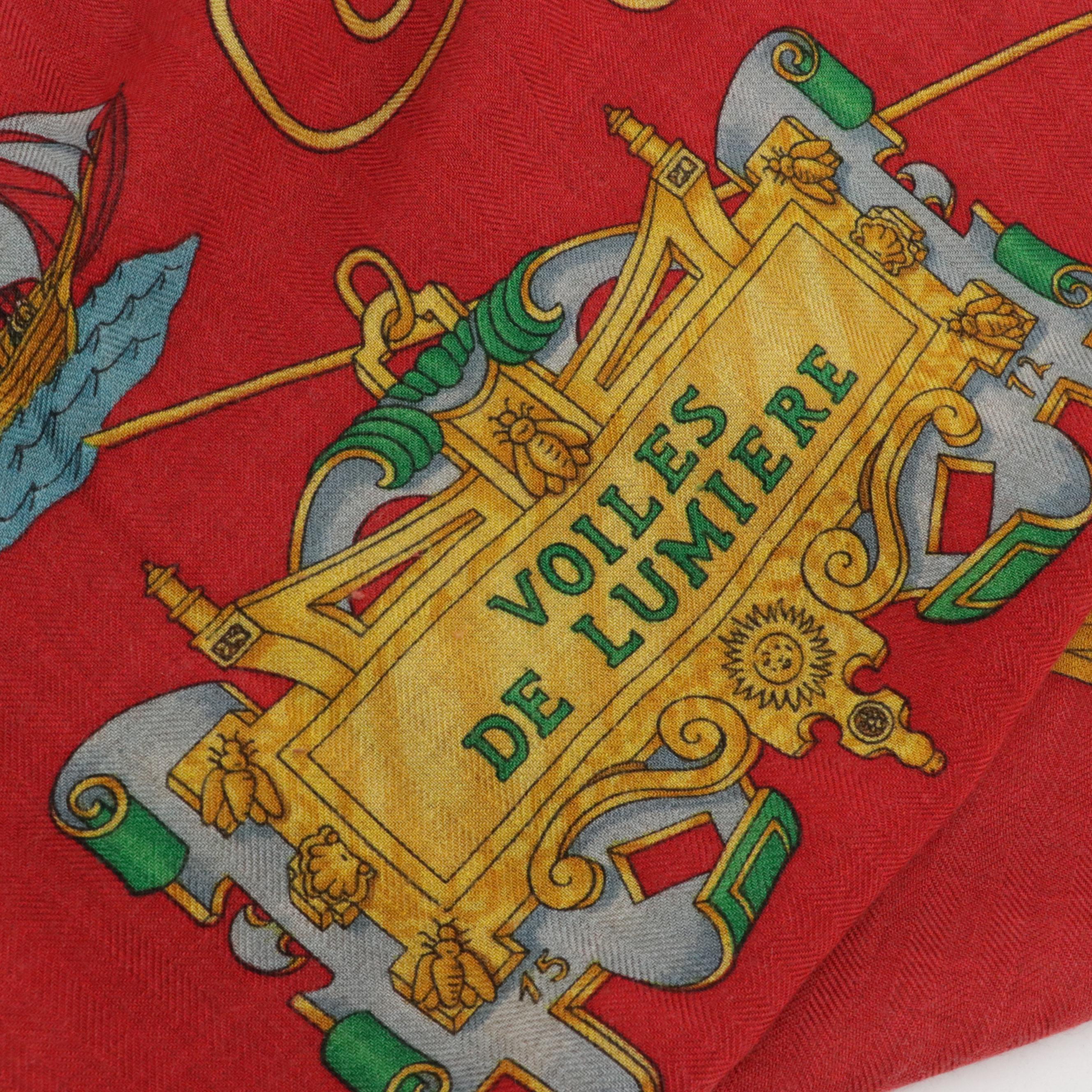 Hermès "Voiles de Lumière" Scarf Shawl 140 in Silk Cashmere Blend with Box