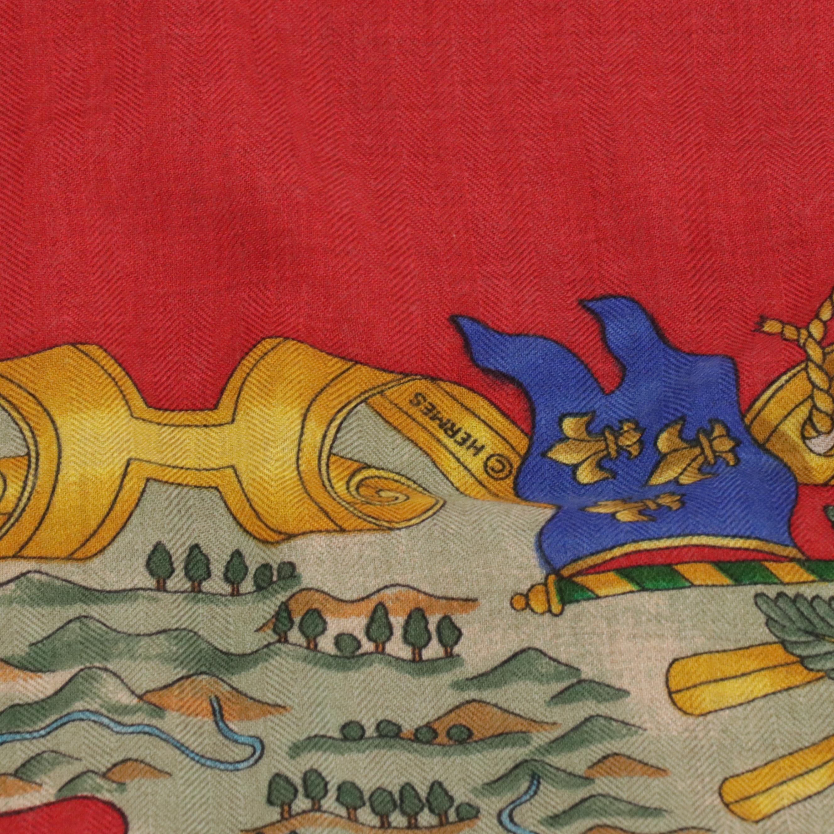 Hermès "Voiles de Lumière" Scarf Shawl 140 in Silk Cashmere Blend with Box