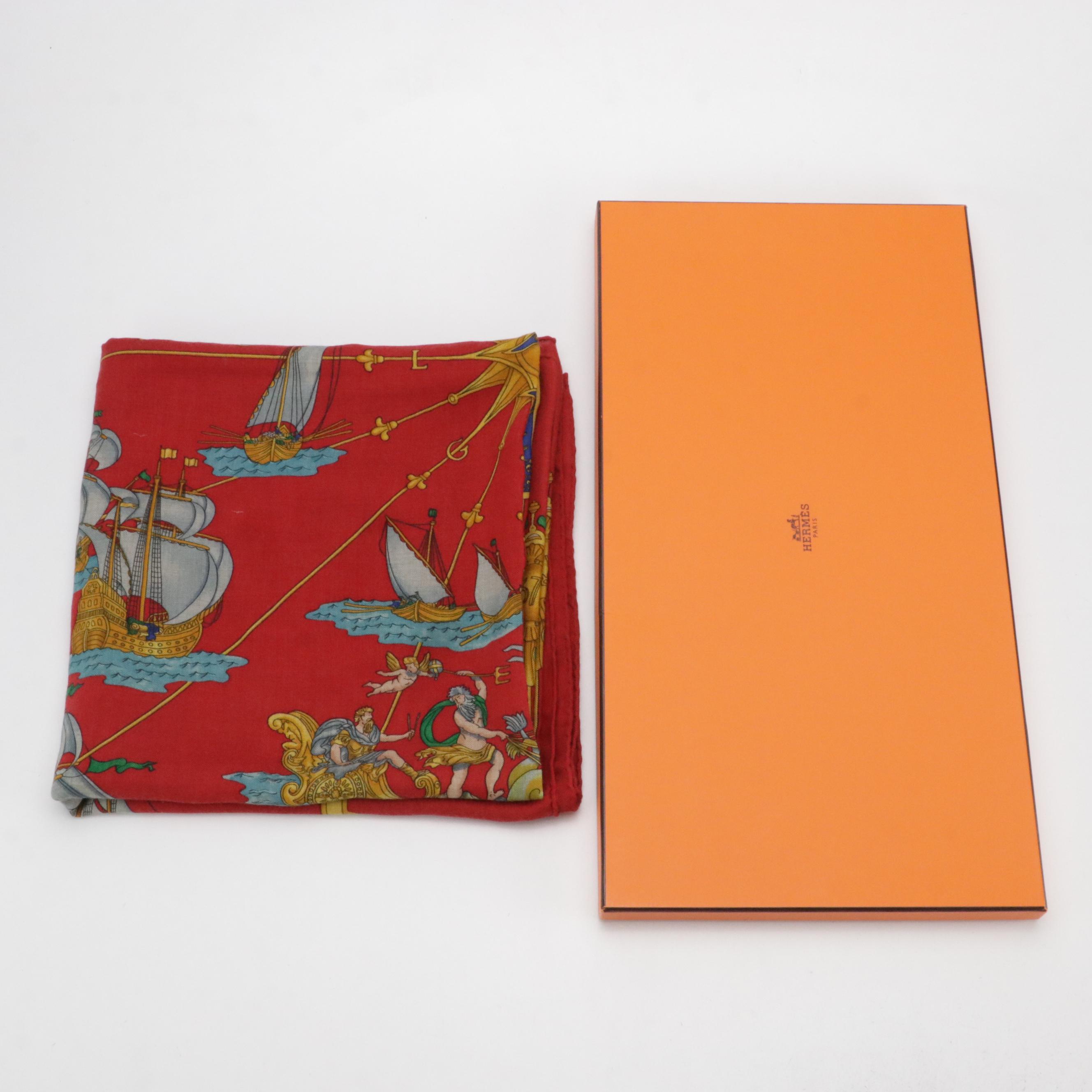 Hermès "Voiles de Lumière" Scarf Shawl 140 in Silk Cashmere Blend with Box