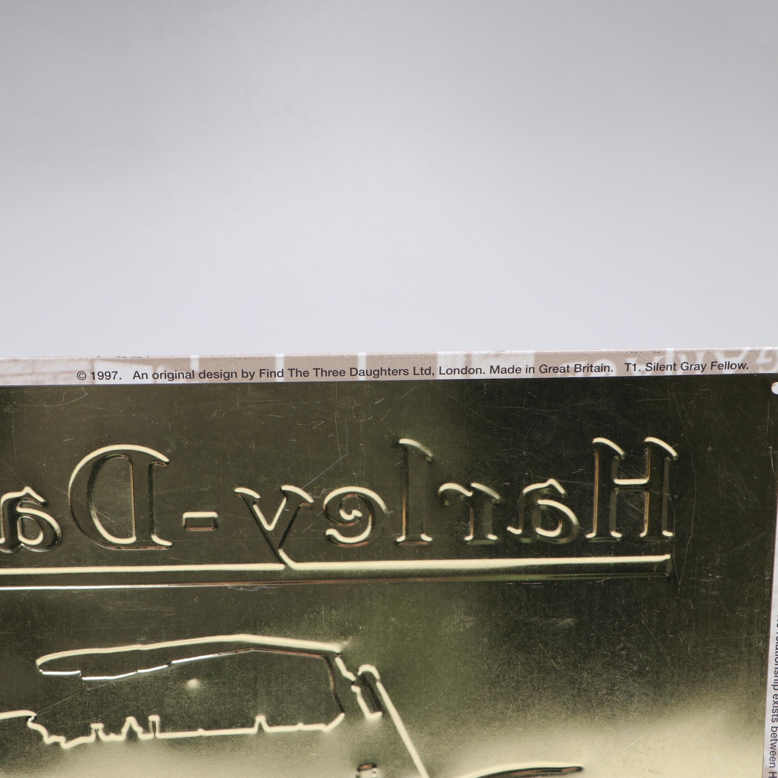 Xonex Tin Model 1950s Harley-Davidson with "The Silent Gray Fellow" Sign