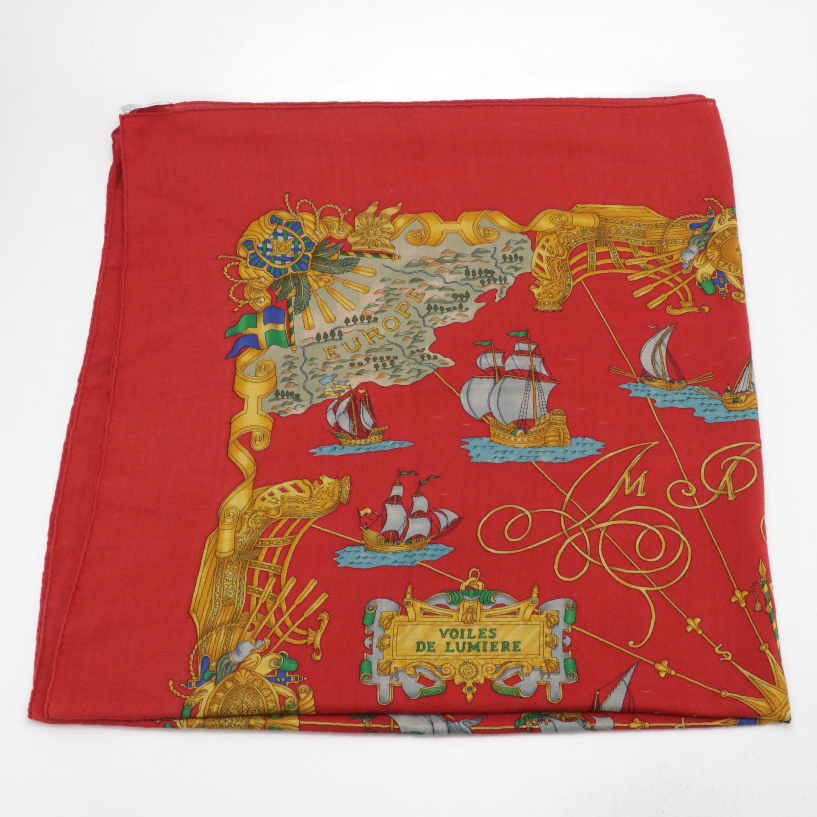 Hermès "Voiles de Lumière" Scarf Shawl 140 in Silk Cashmere Blend with Box