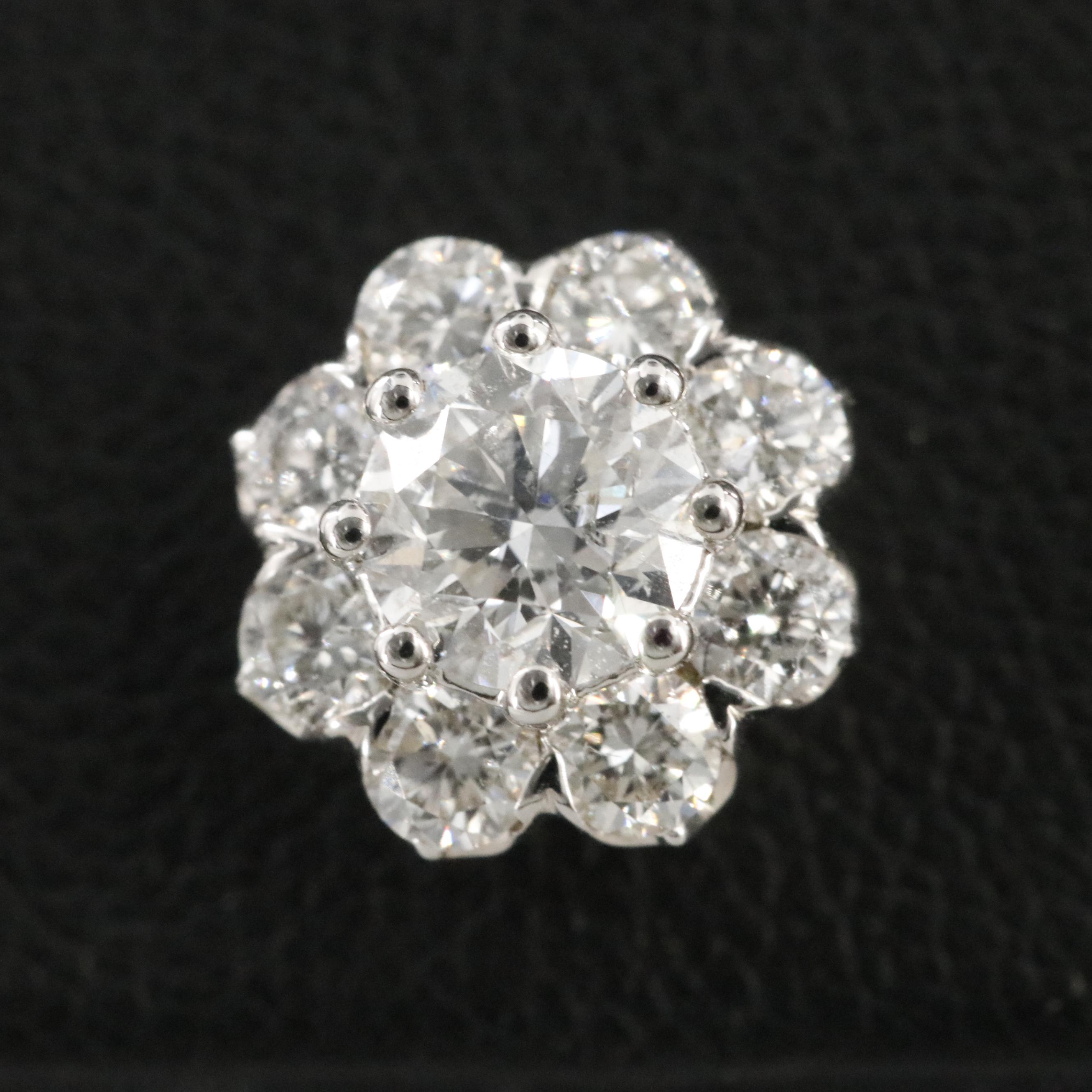 14K 2.00 CTW Diamond Halo Stud Earrings