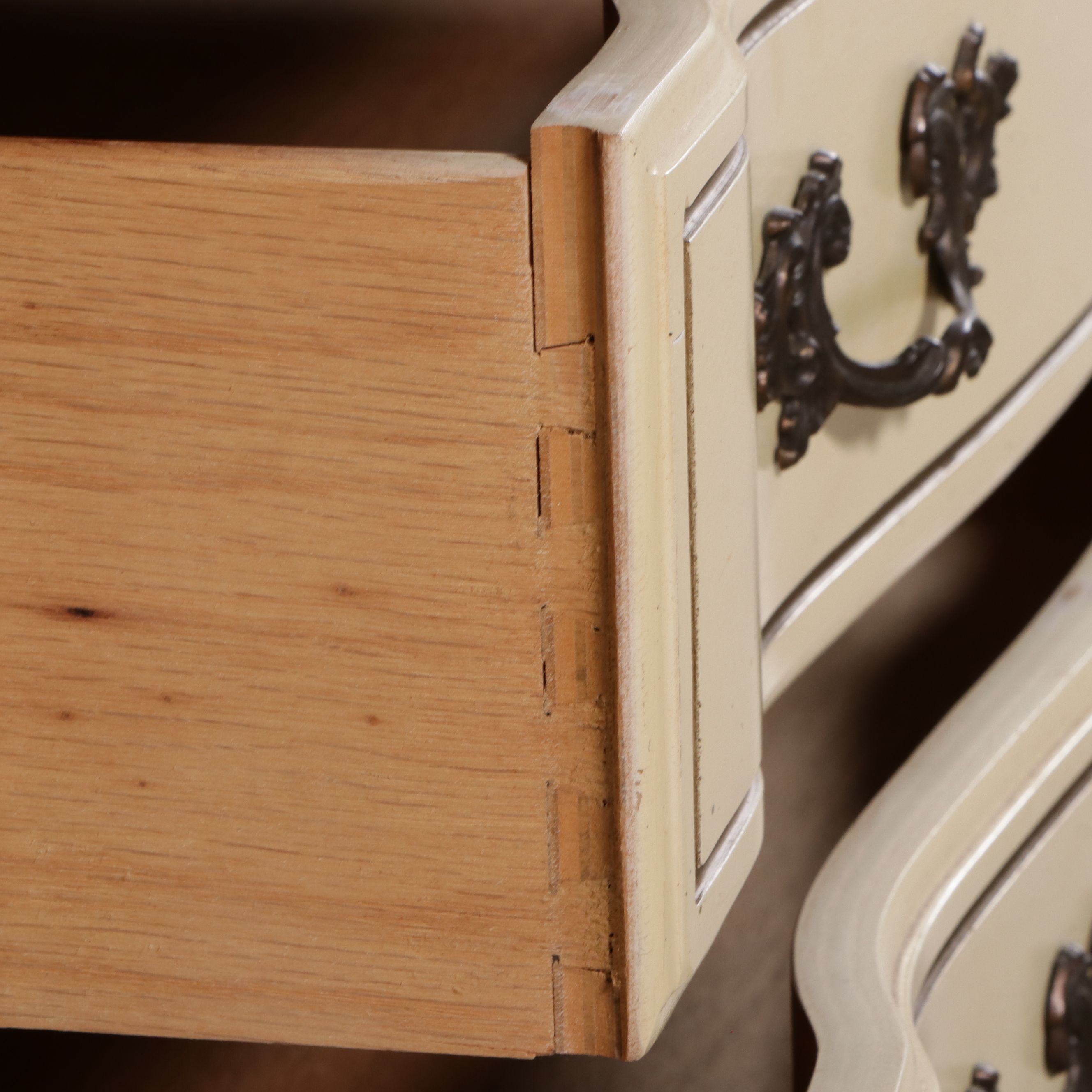 French Provincial Style Paint-Decorated Wood China Cabinet